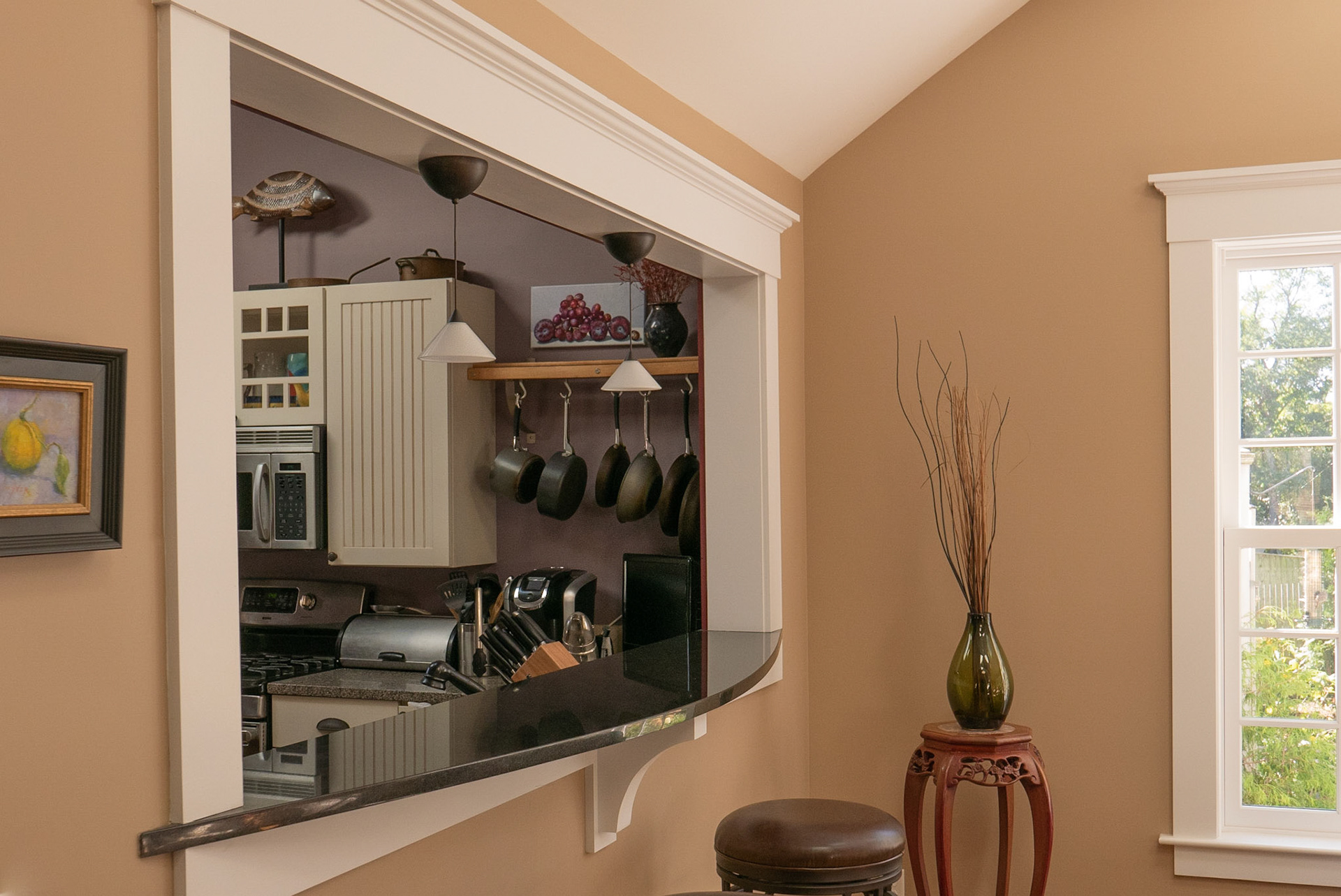 A new pass-through counter to the kitchen