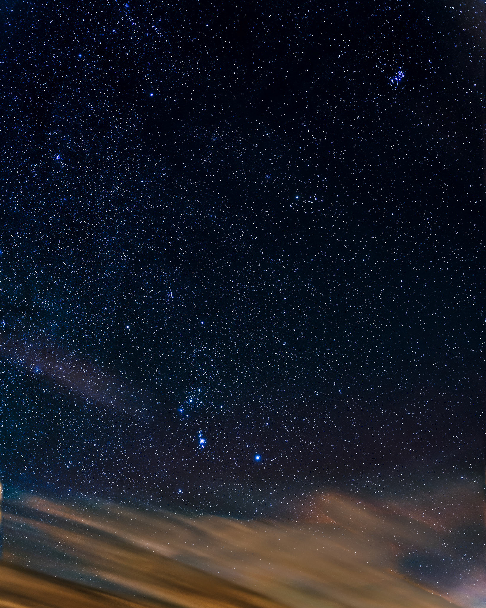 Wintermilchstraße mit Orion und Plejaden