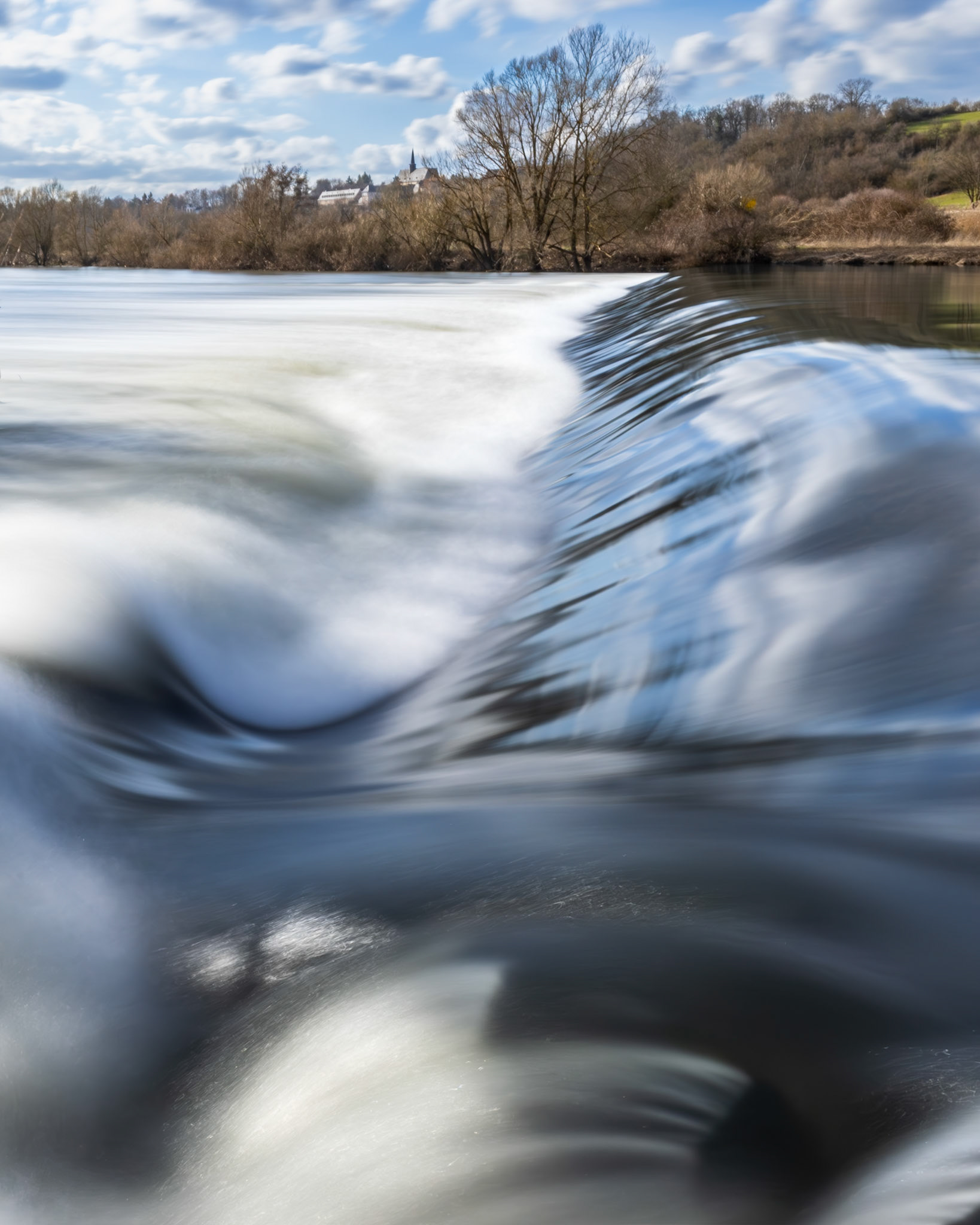 Langzeitaufnahme des Werhs in den Lahnwiesen zwischen Wetzlar-Steindorf und Kloster Altenberg