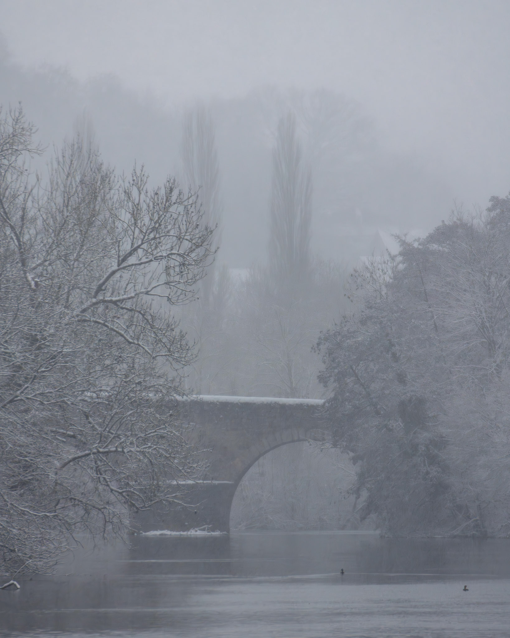 Wetzlarer Alte Lahnbrücke im Winter