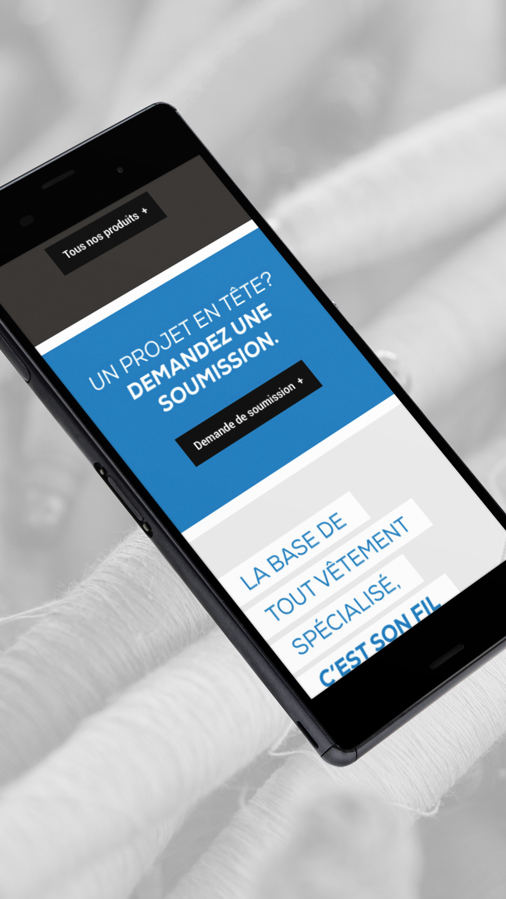 Site web présenté sur téléphone intelligent