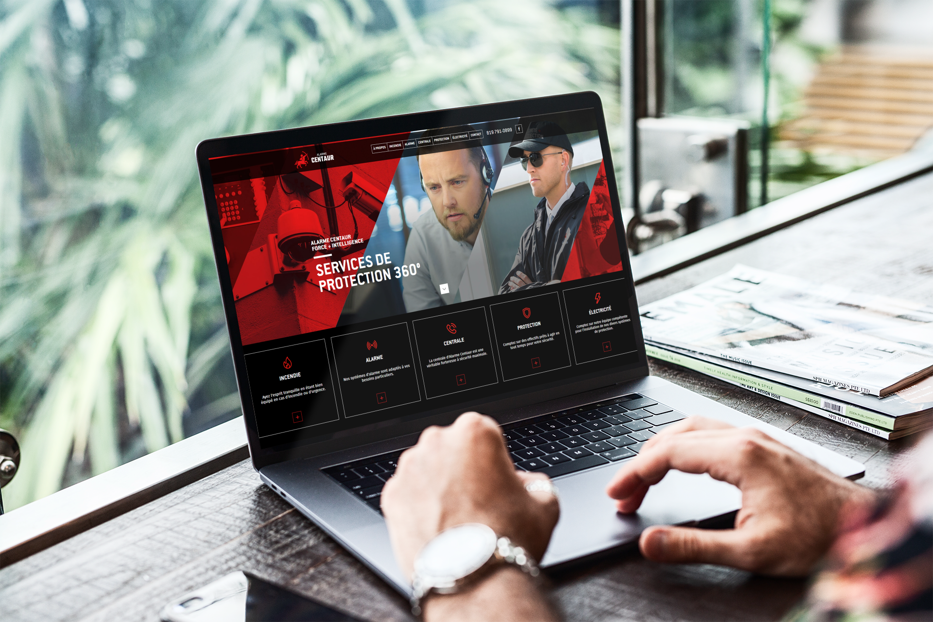 Site web affiché sur un protable