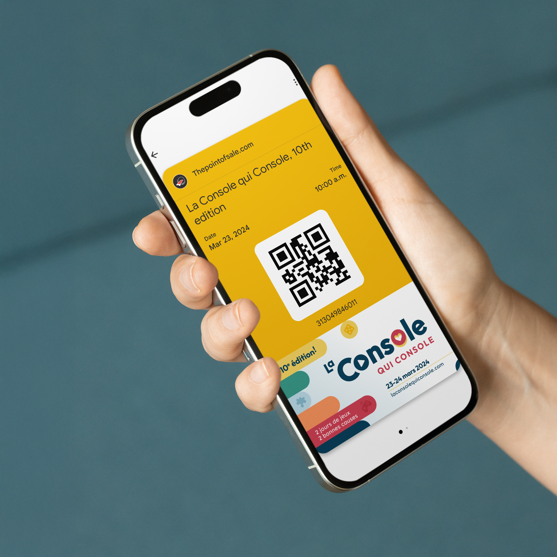 Billet électronique avec Code QR