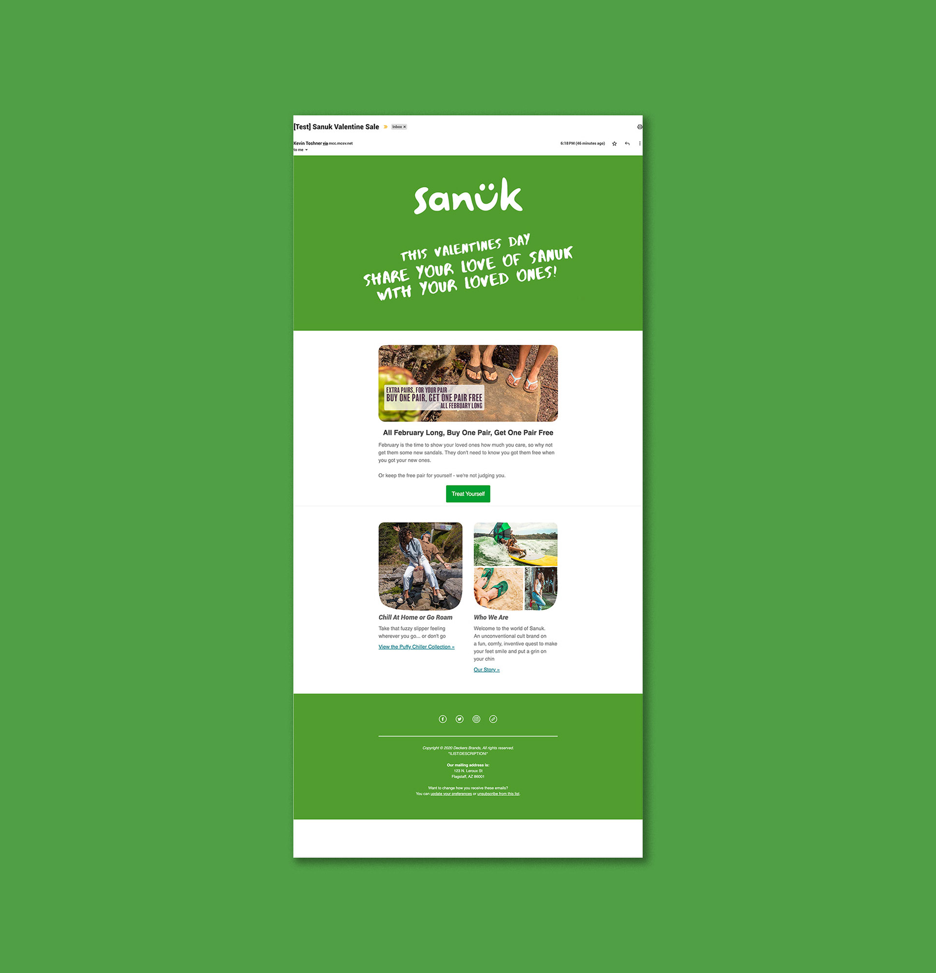 Sanuk Email Newsletter