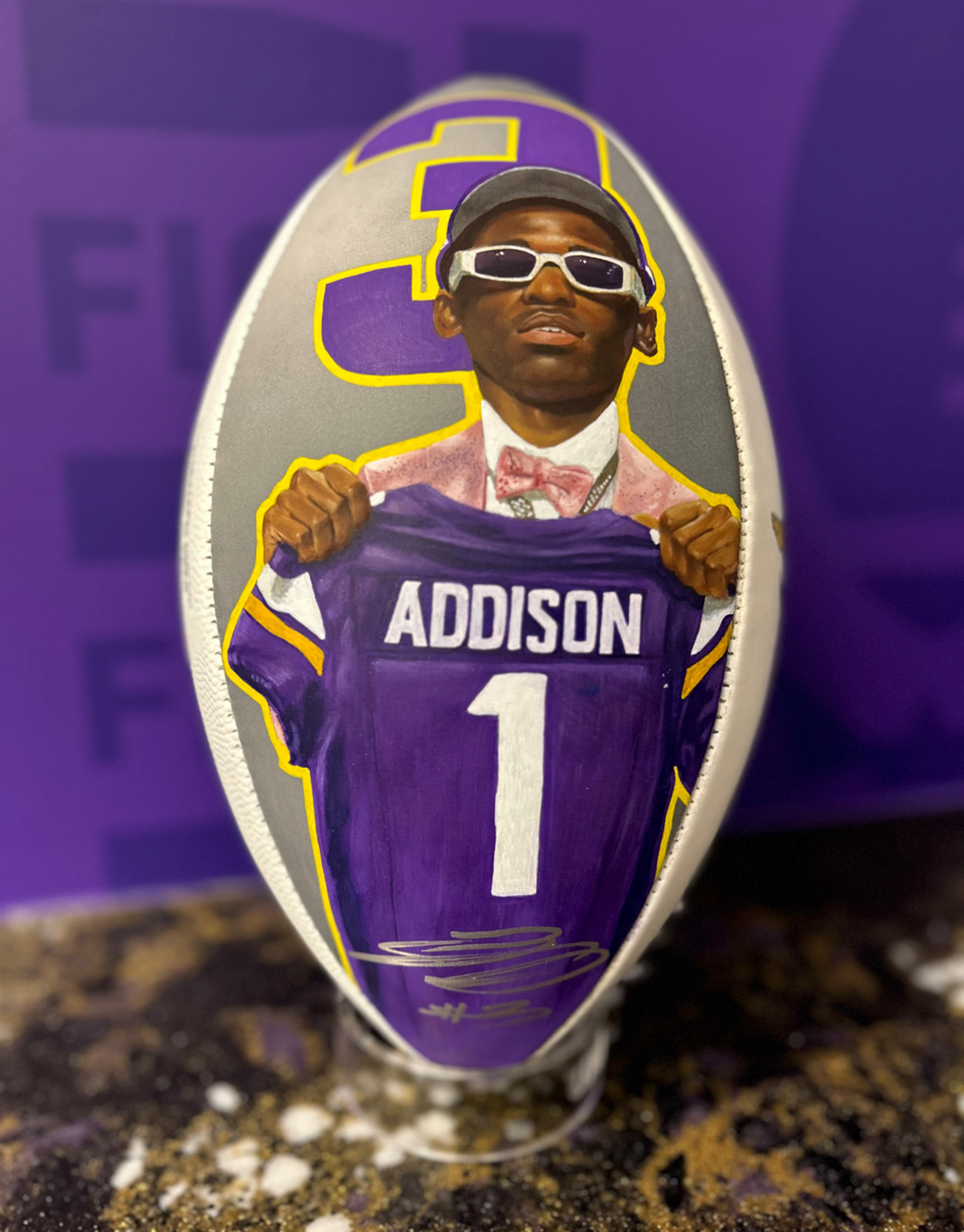 "Jordan Addison Draft" Signed Football - *SOLD*