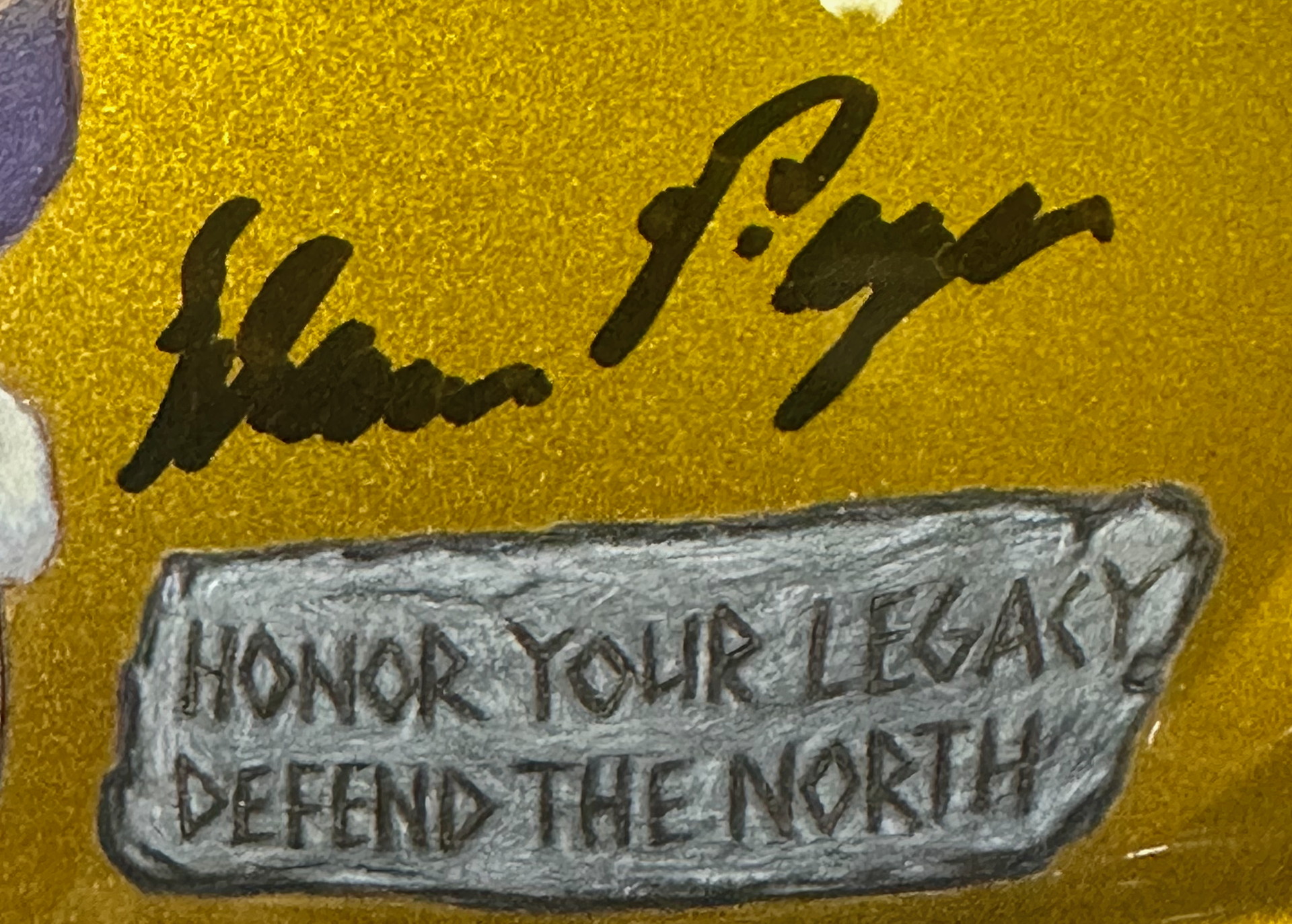 Alan Page Signature w/ Vikings Team Motto