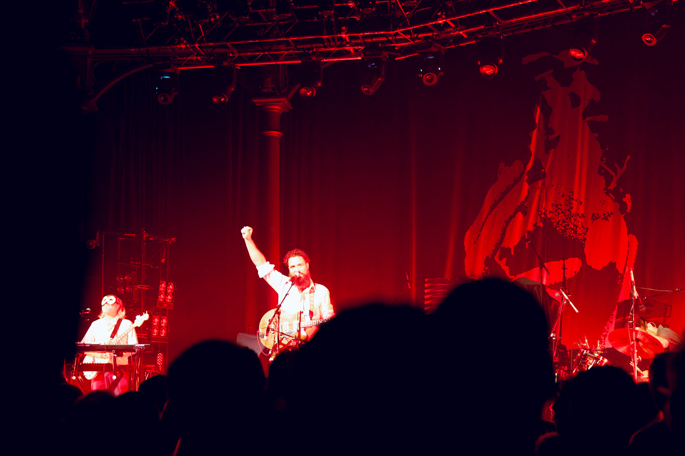 Clint 'William" Crighton, a country-rock singer from Australia, performed ahead of the main act Midnight Oil at the Roundhouse, London, UK (09 July 2022)