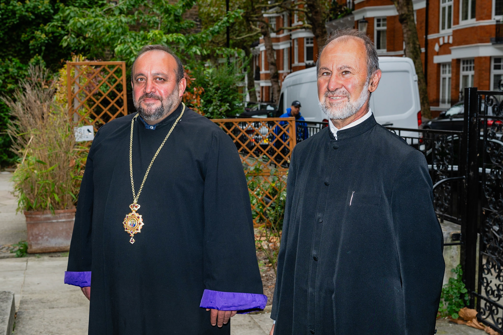 His Grace Biishop Hovakim Manukyan, Diocese of the Armenian Church in the United Kingdom and Ireland (left) and Father Shnork of the same, 28.09.2023