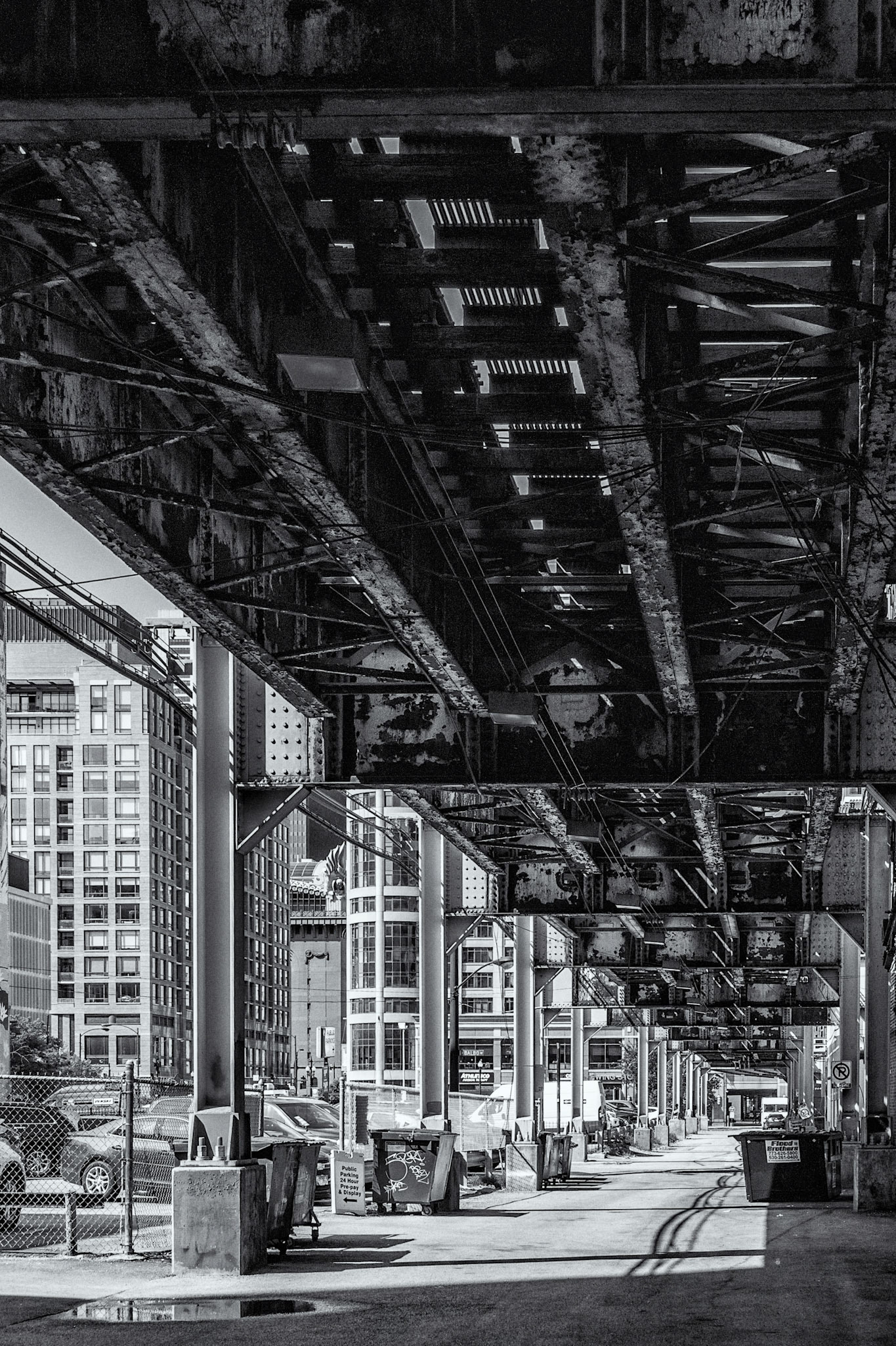 under the "L" tracks, South Loop, Chicago