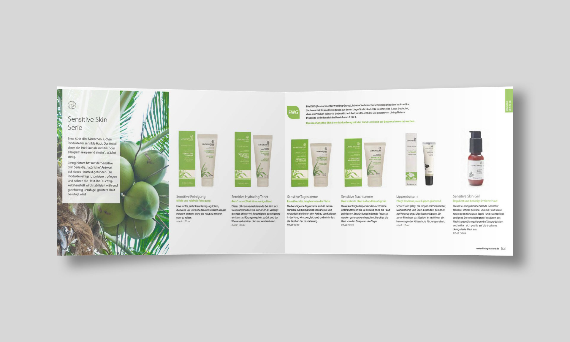 Living Nature Produktkatalog 2019 Innenseiten Gesichtspflege Sensitive