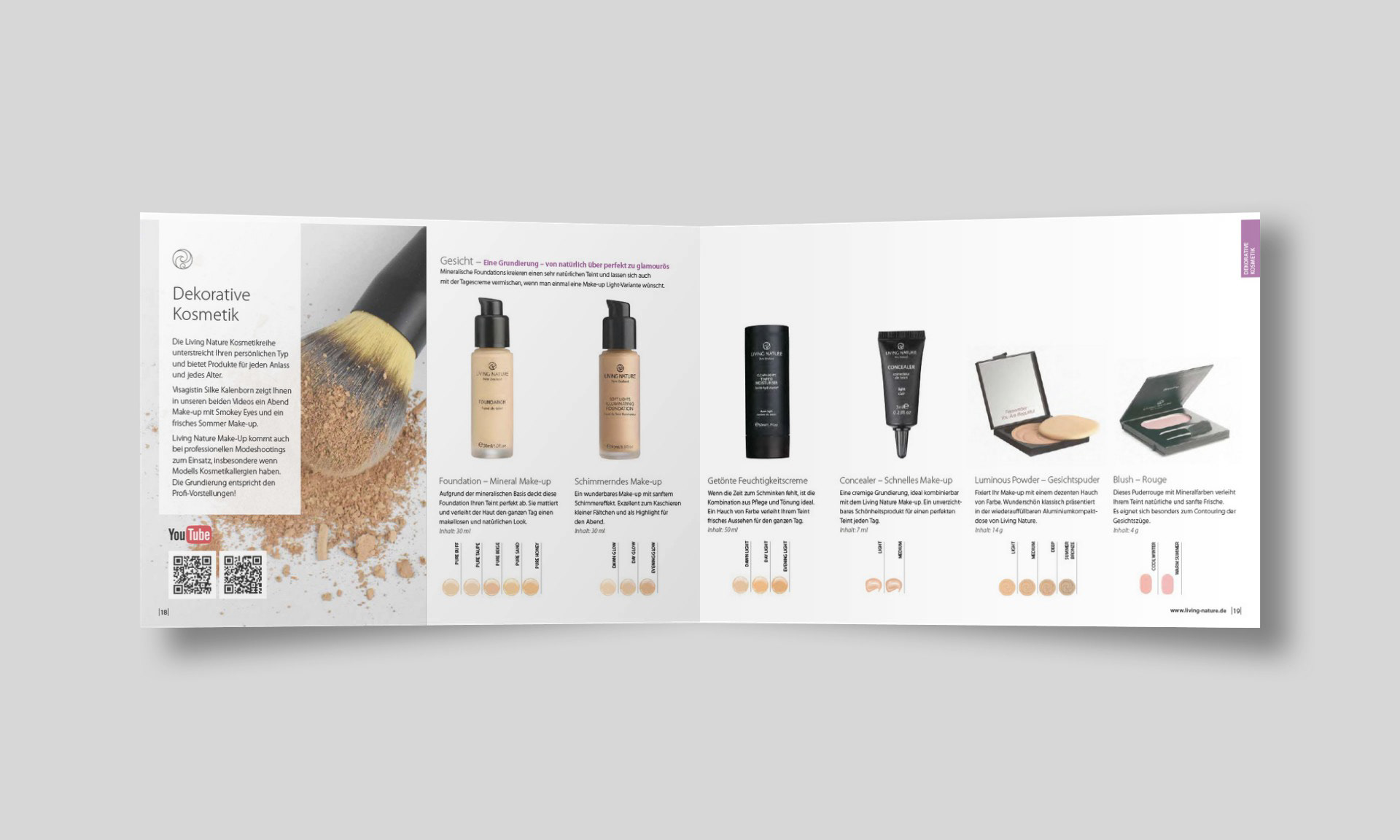 Living Nature Produktkatalog 2019 Innenseiten Make-up Face