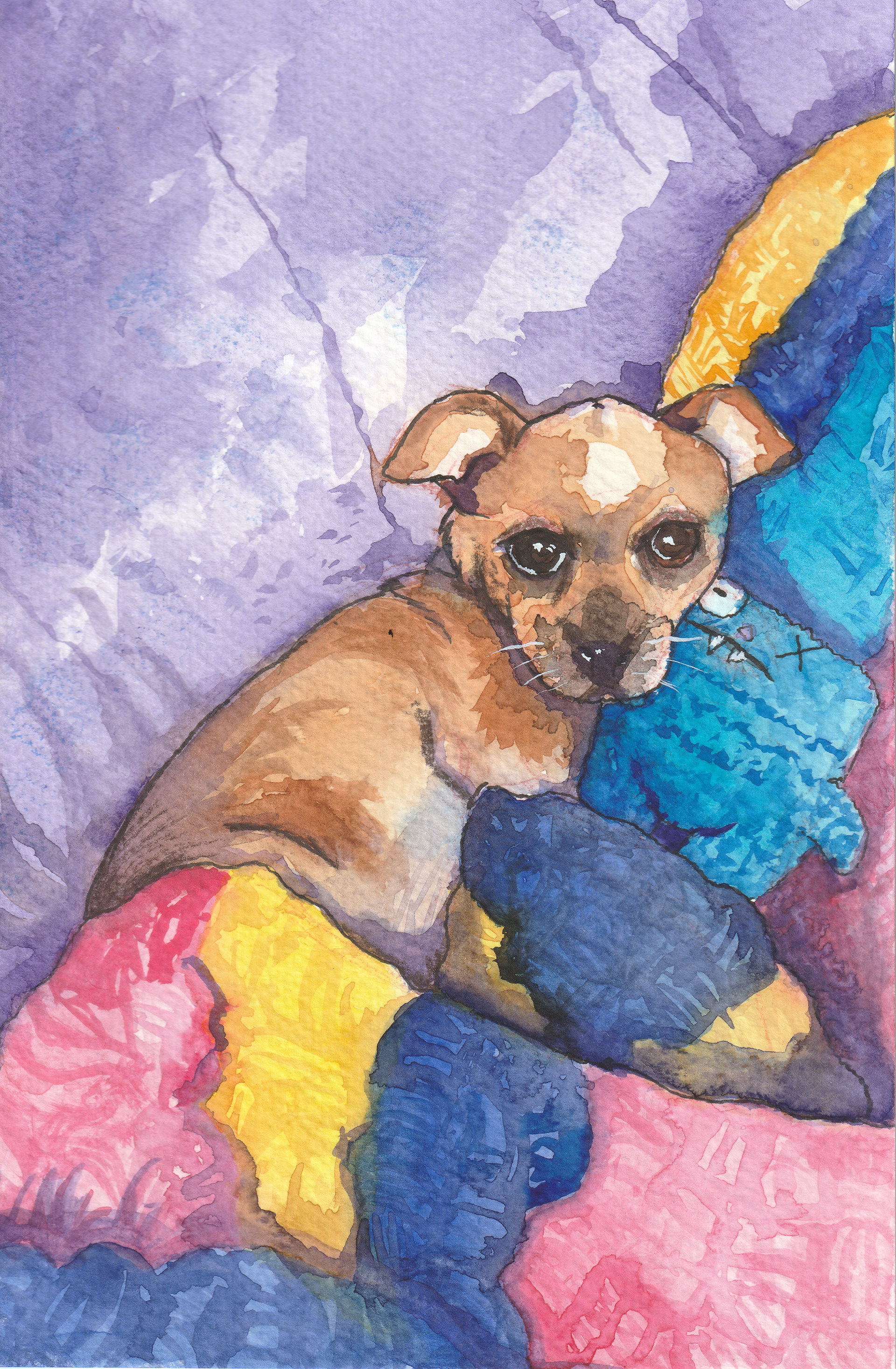 Jay Jay, 2022, Watercolor on Paper, 6"x9"