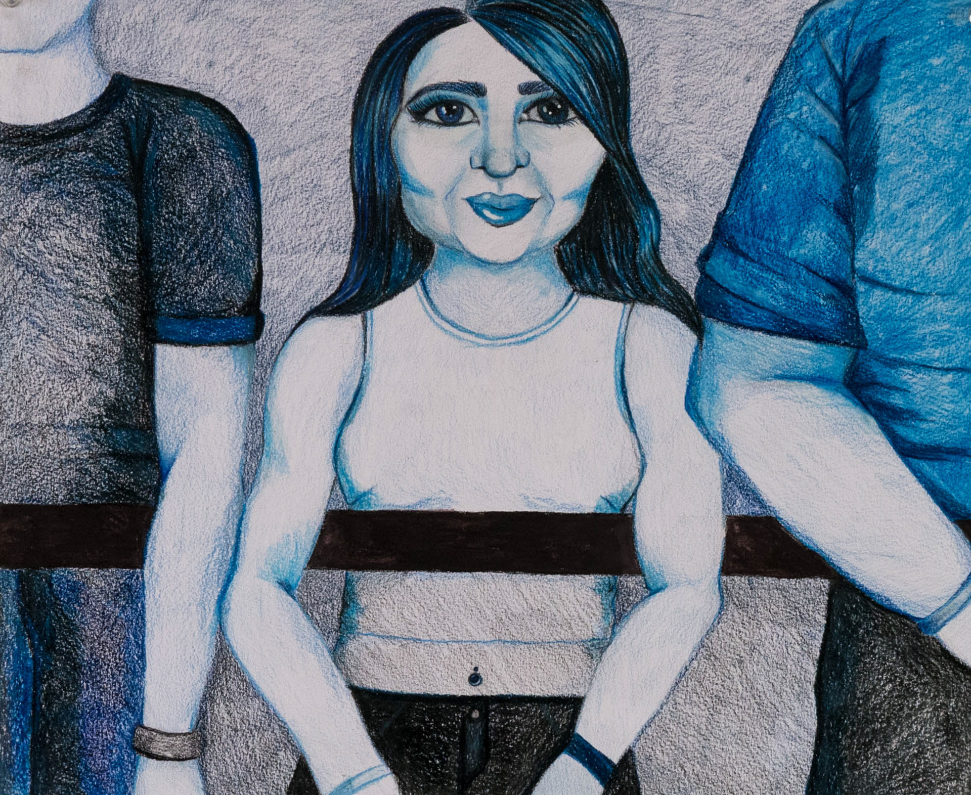 Front Row, 2016, Colored Pencil on Paper