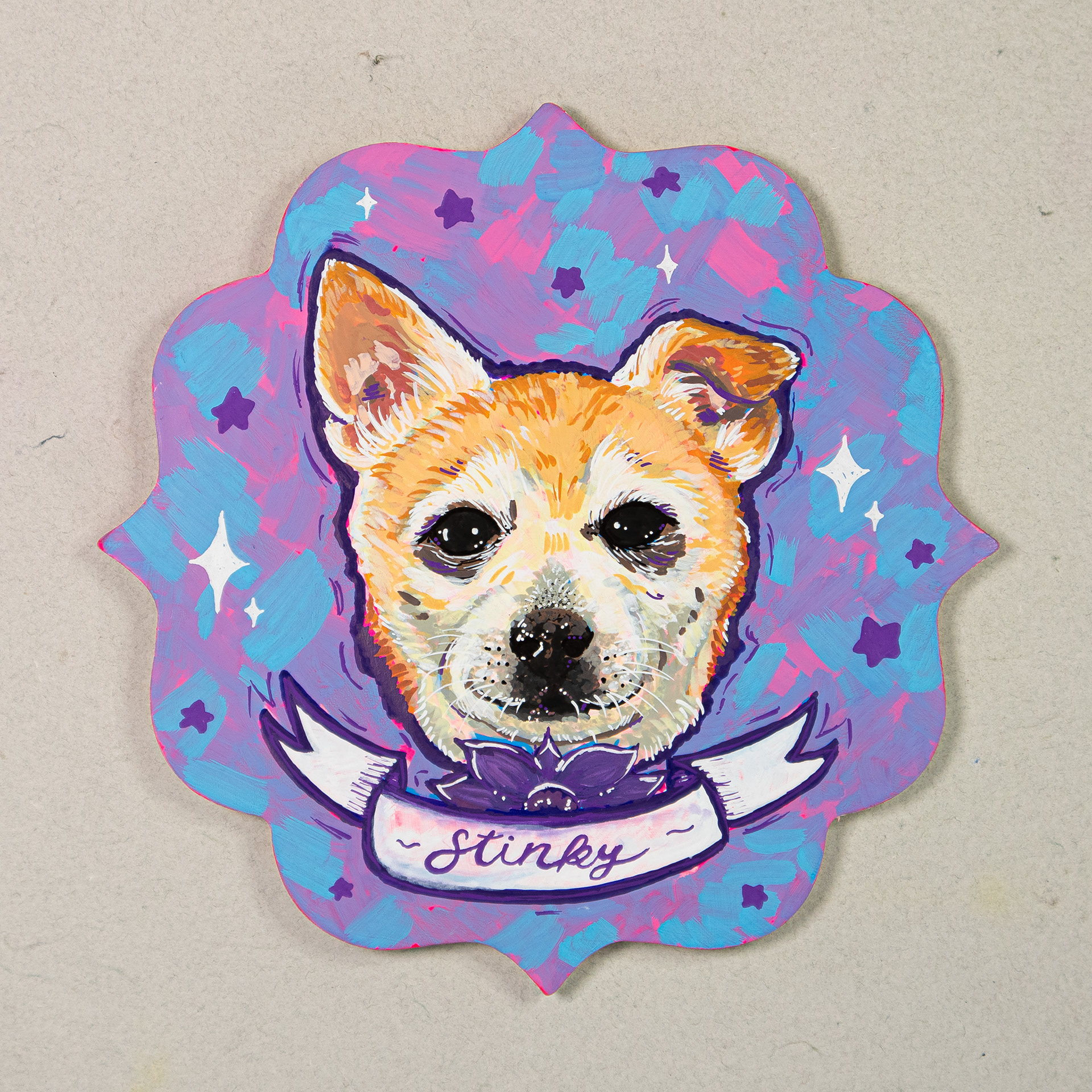 Jay Jay, 2025, Acrylic Markers on Panel, 8"x8"