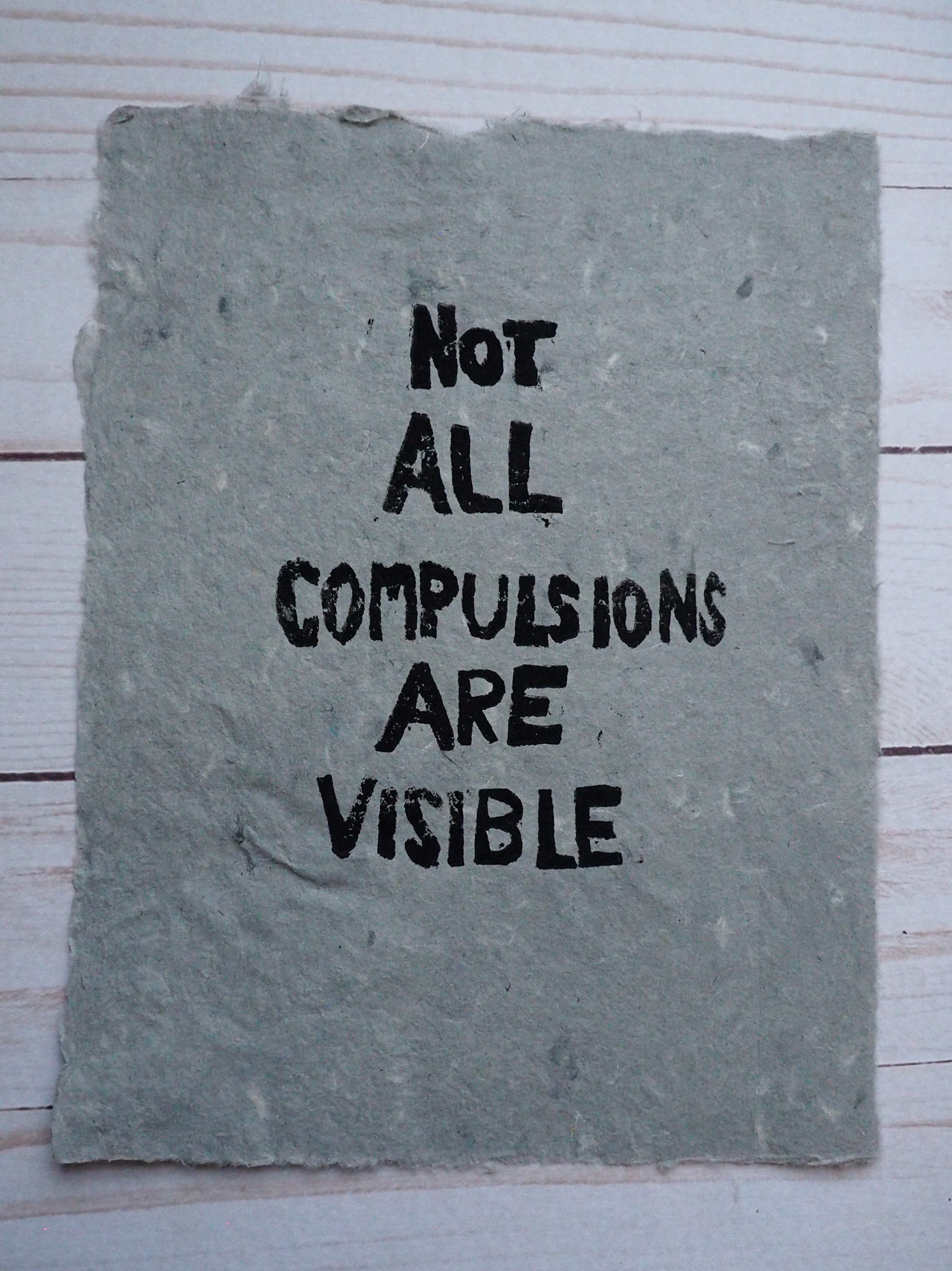 Compulsions, 2020, Linocut on Handmade Paper, 6.25" x 8.25"