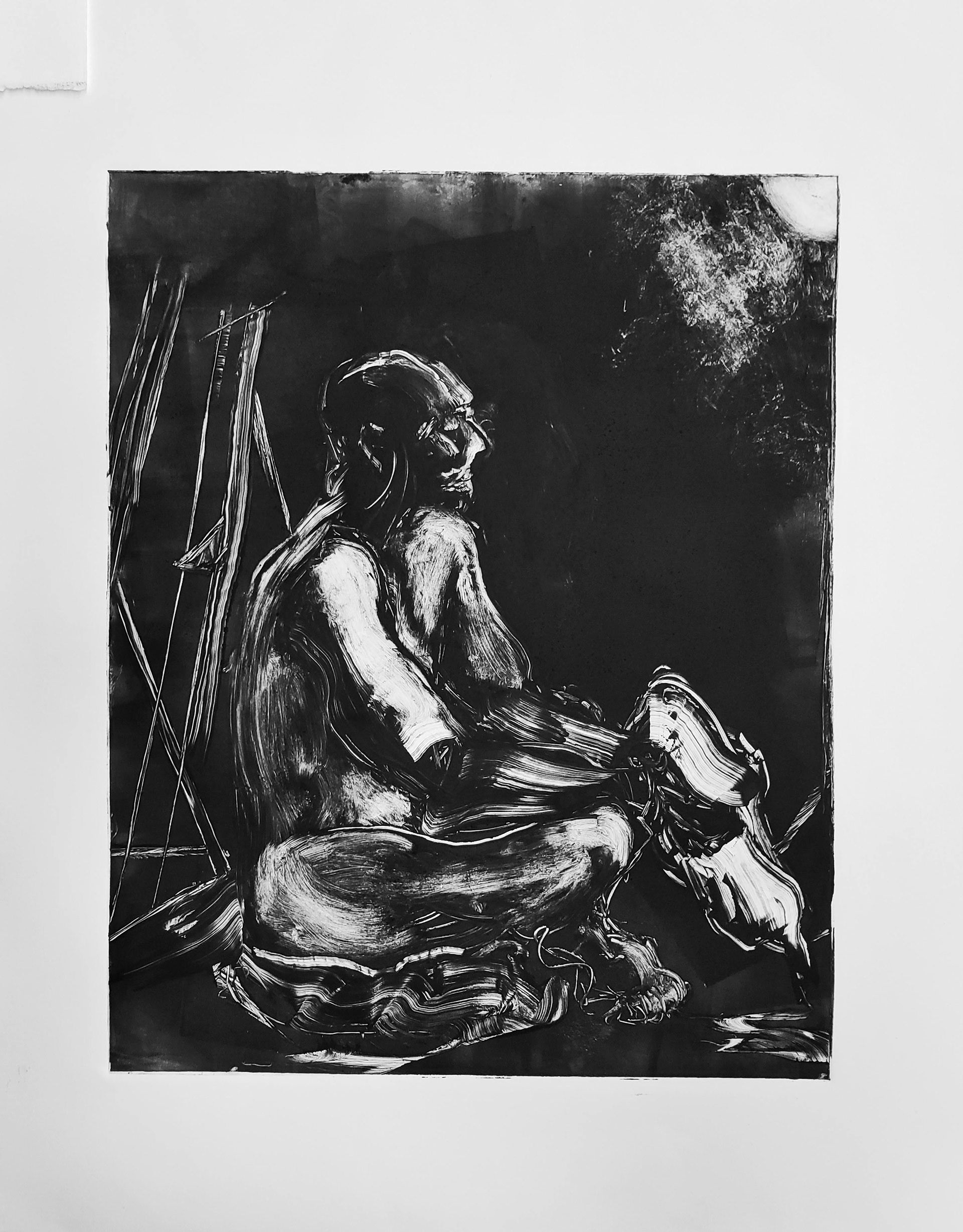 Figure Study, 2019, Monoprint on Paper