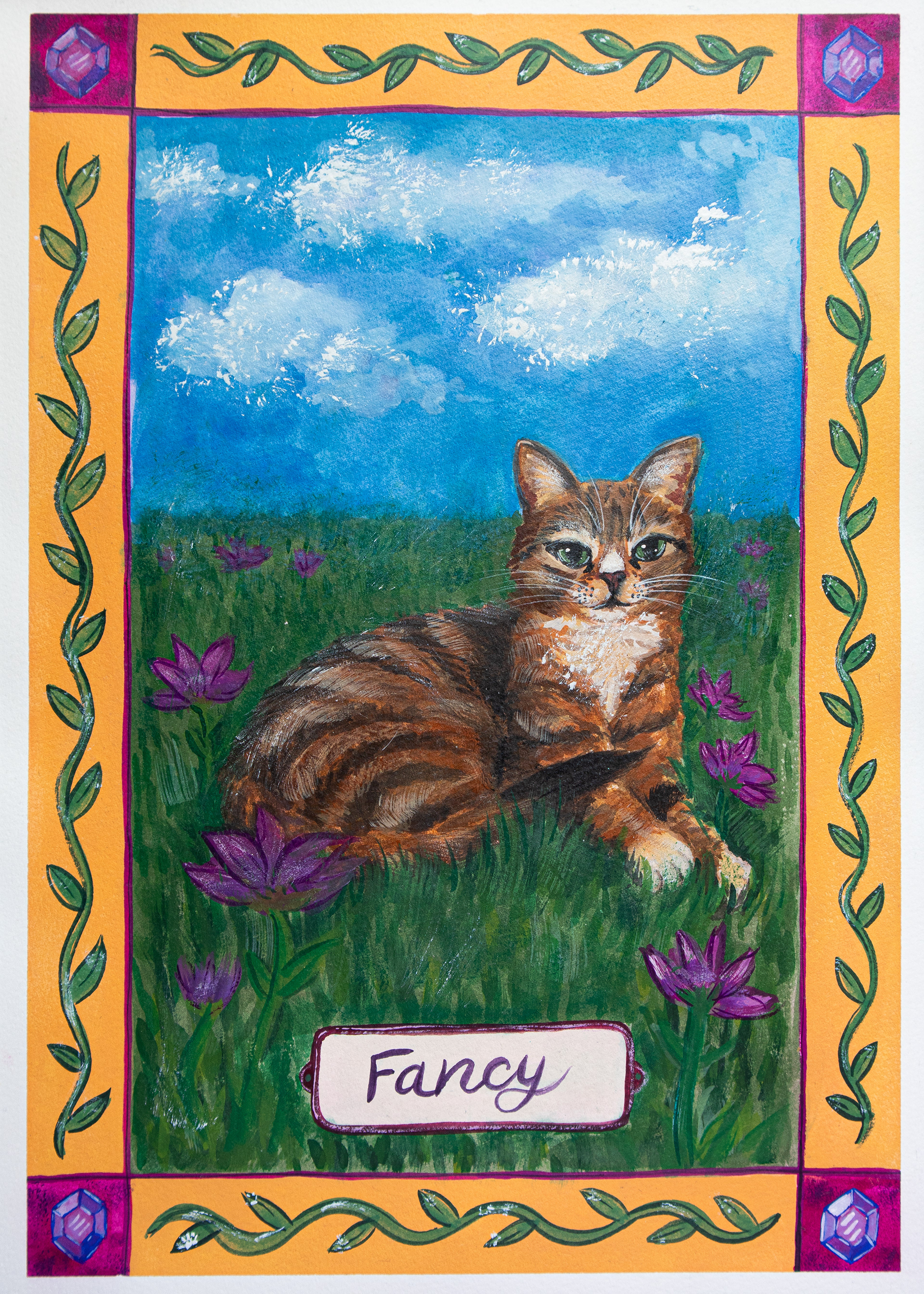 Fancy, Gouache on Paper, 10"x14"