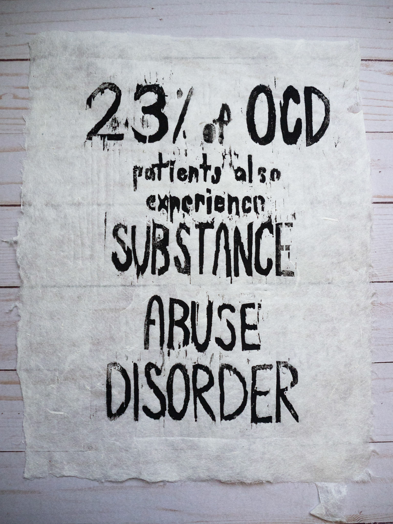23%, 2020, Woodcut on Handmade Paper, 11" x 14"