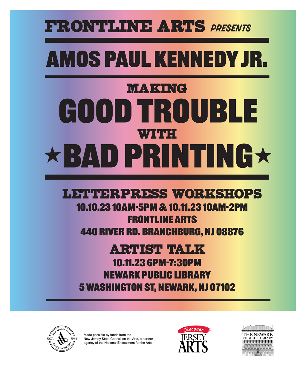 Frontline Arts Making Good Trouble With Bad Printing Postcard, 2023