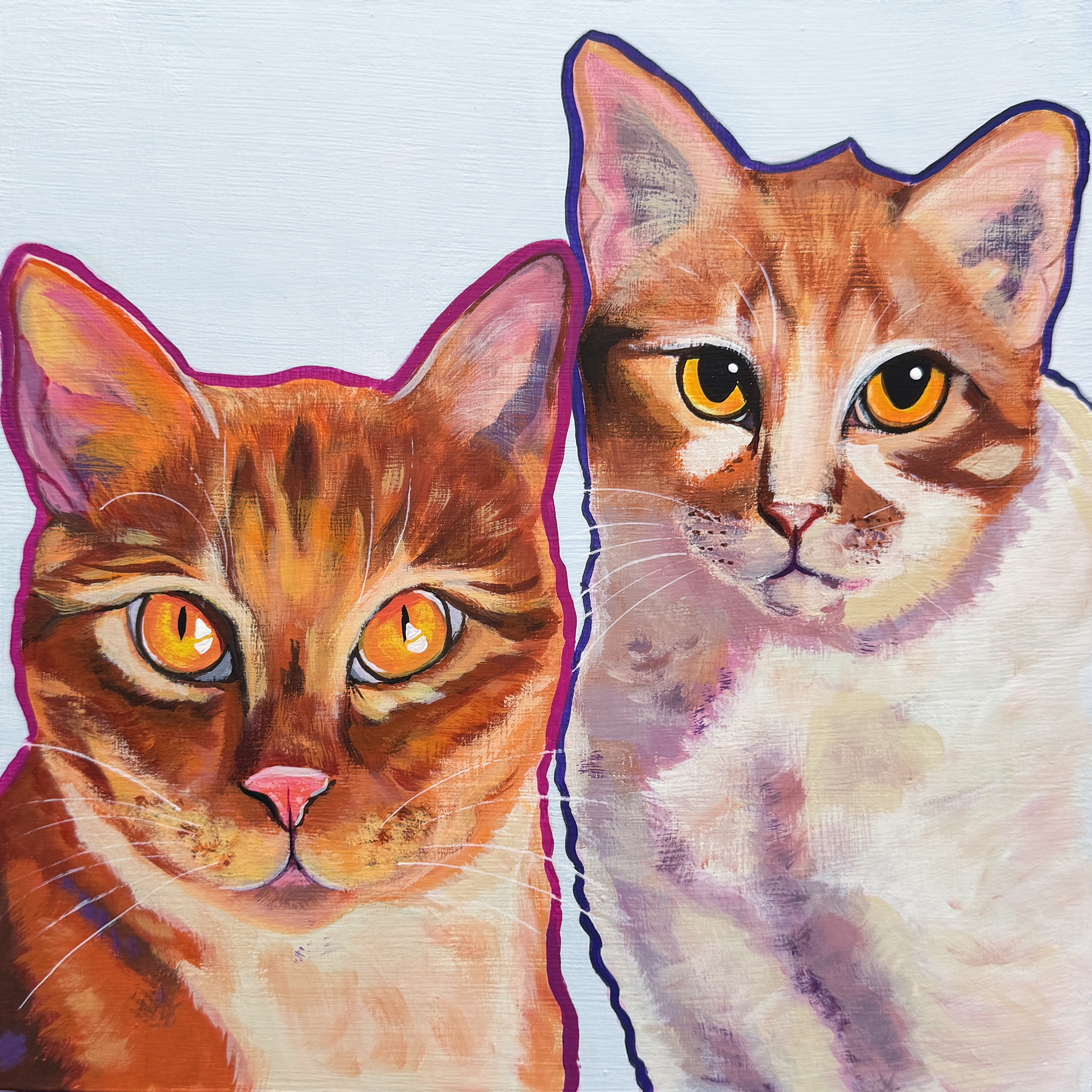 Bug and Mo, 2024, Acrylic on Panel, 10"x10"