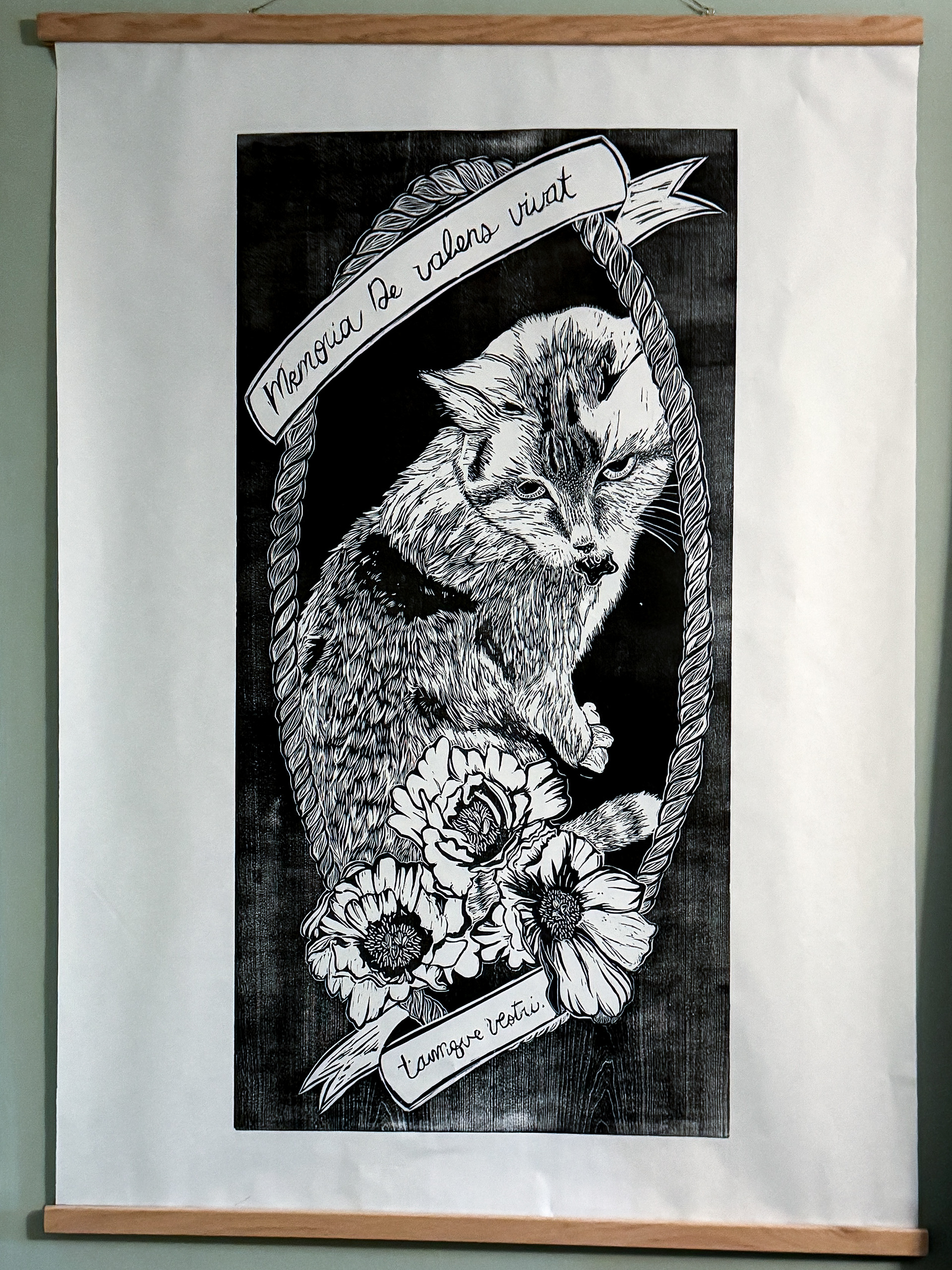 Tigger's Memory, 2023, Relief Print on Paper, 4'x5'
