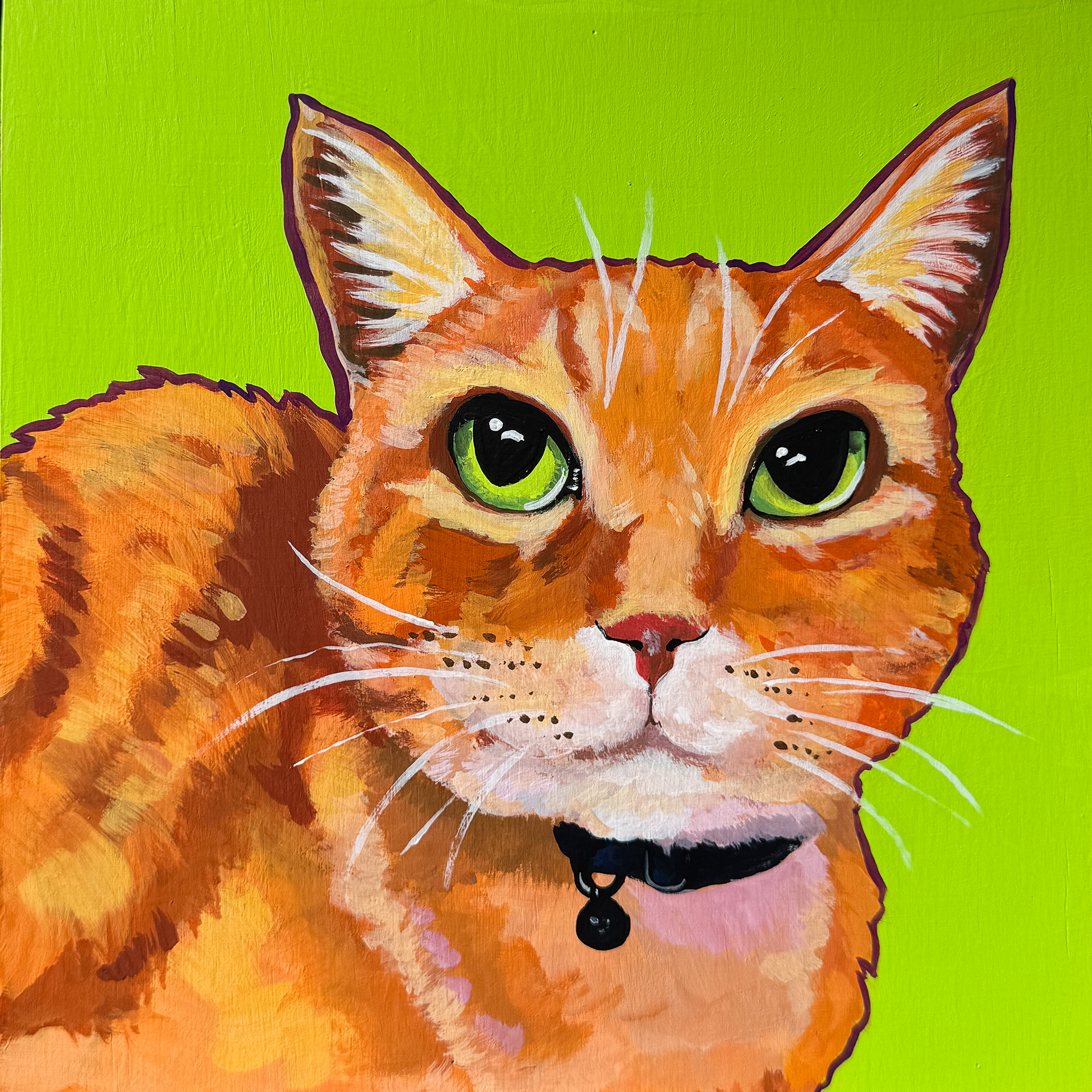 Tigger, 2024, Acrylic on Panel, 10"x10"