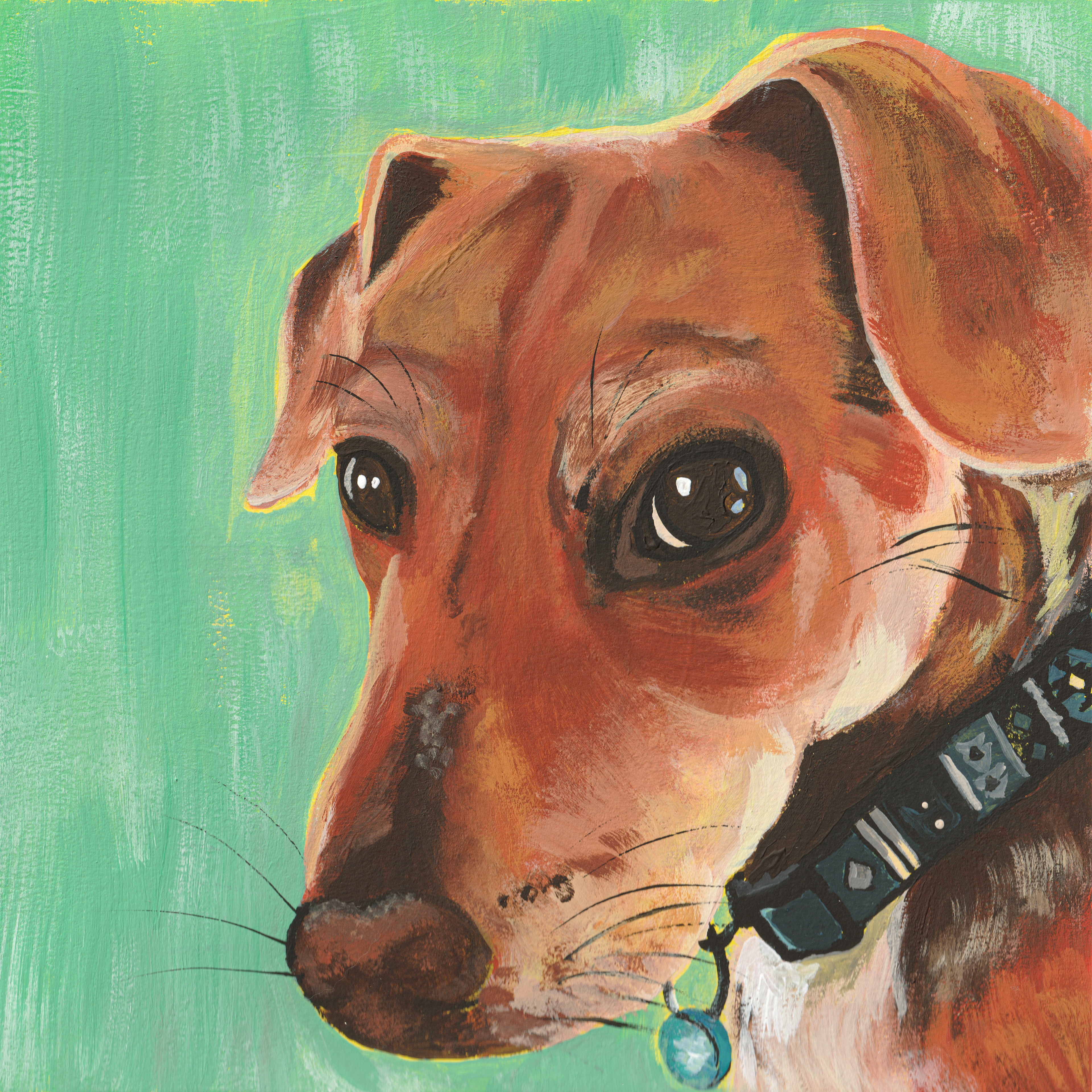 Pan, 2024, Acrylic on Paper, 8"x8"