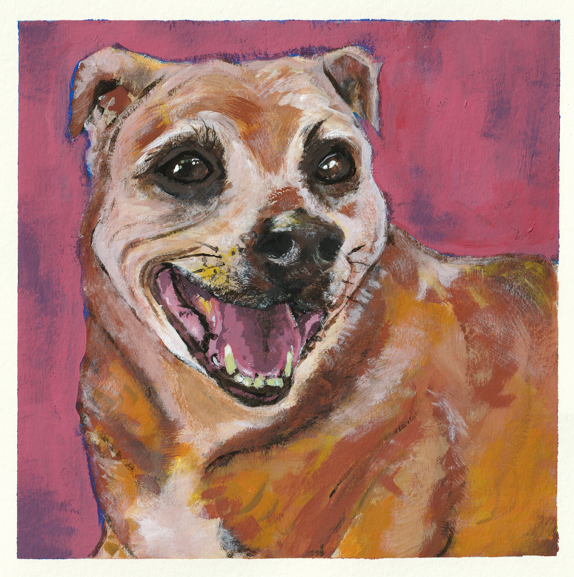 Bert, 2023, Acrylic on Paper, 8"x8"