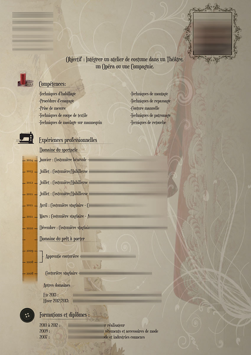 CV Costumière