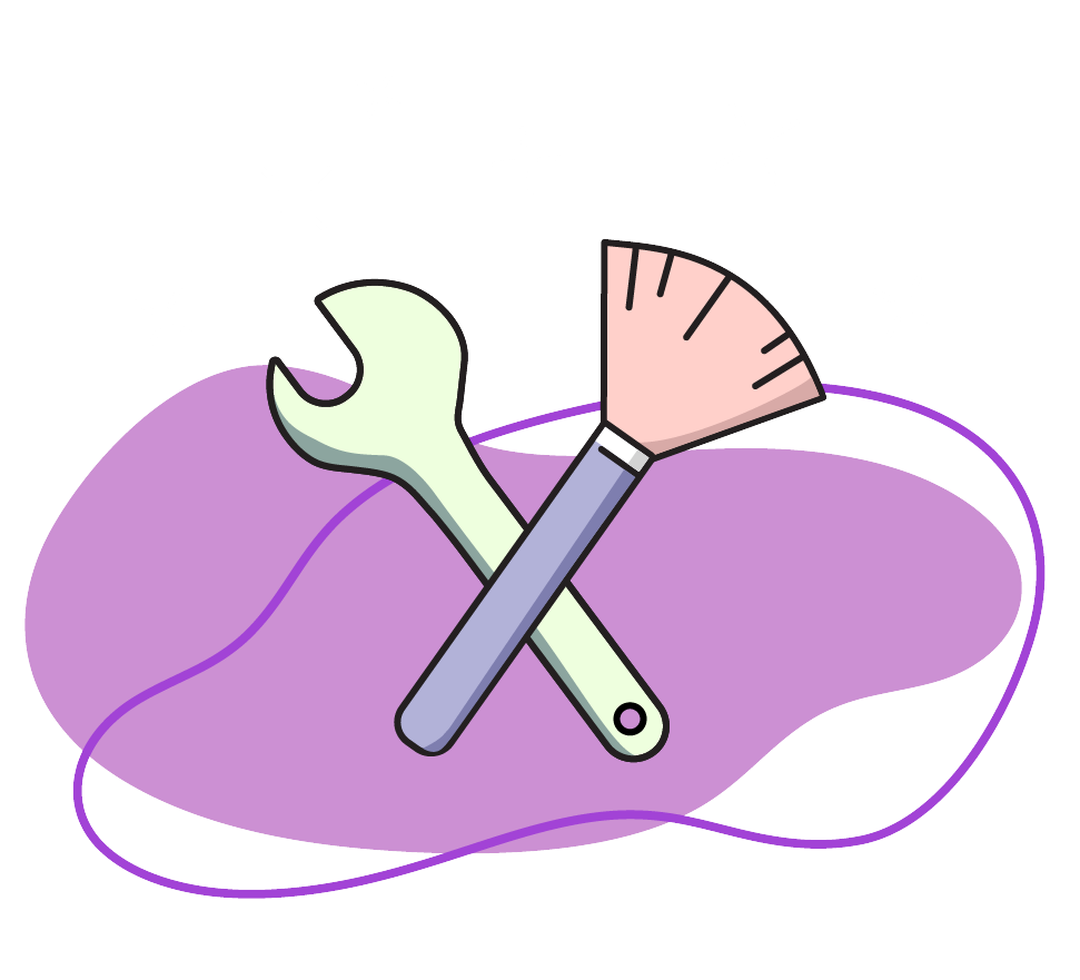 Brush and tool with sparkles