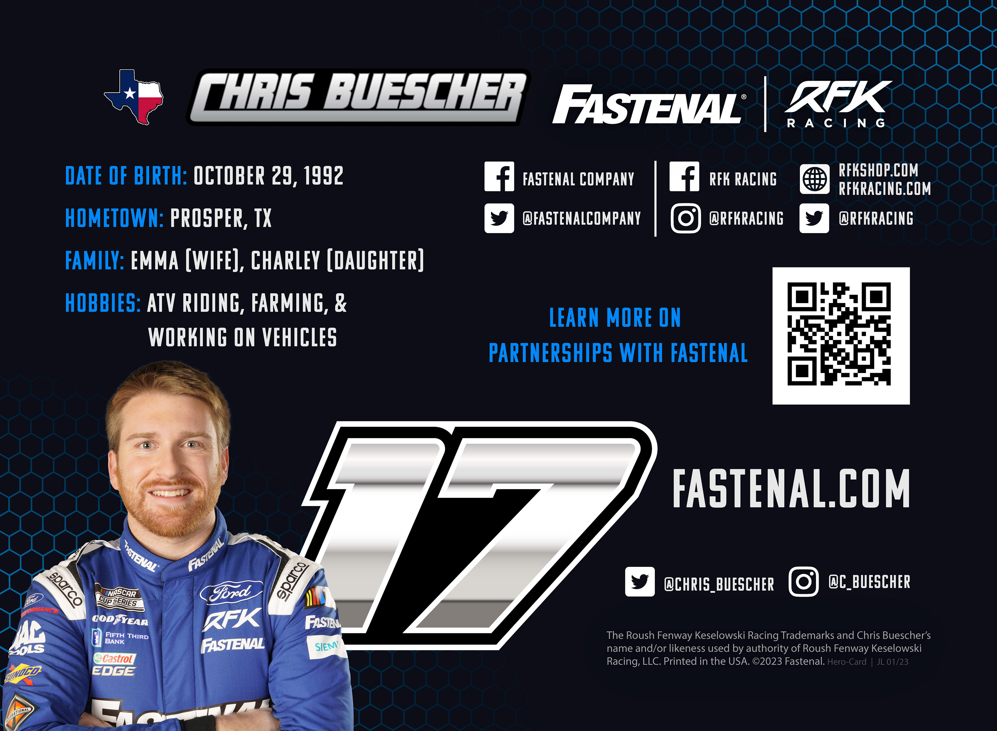 Chris Hero Card 2023 (Back)