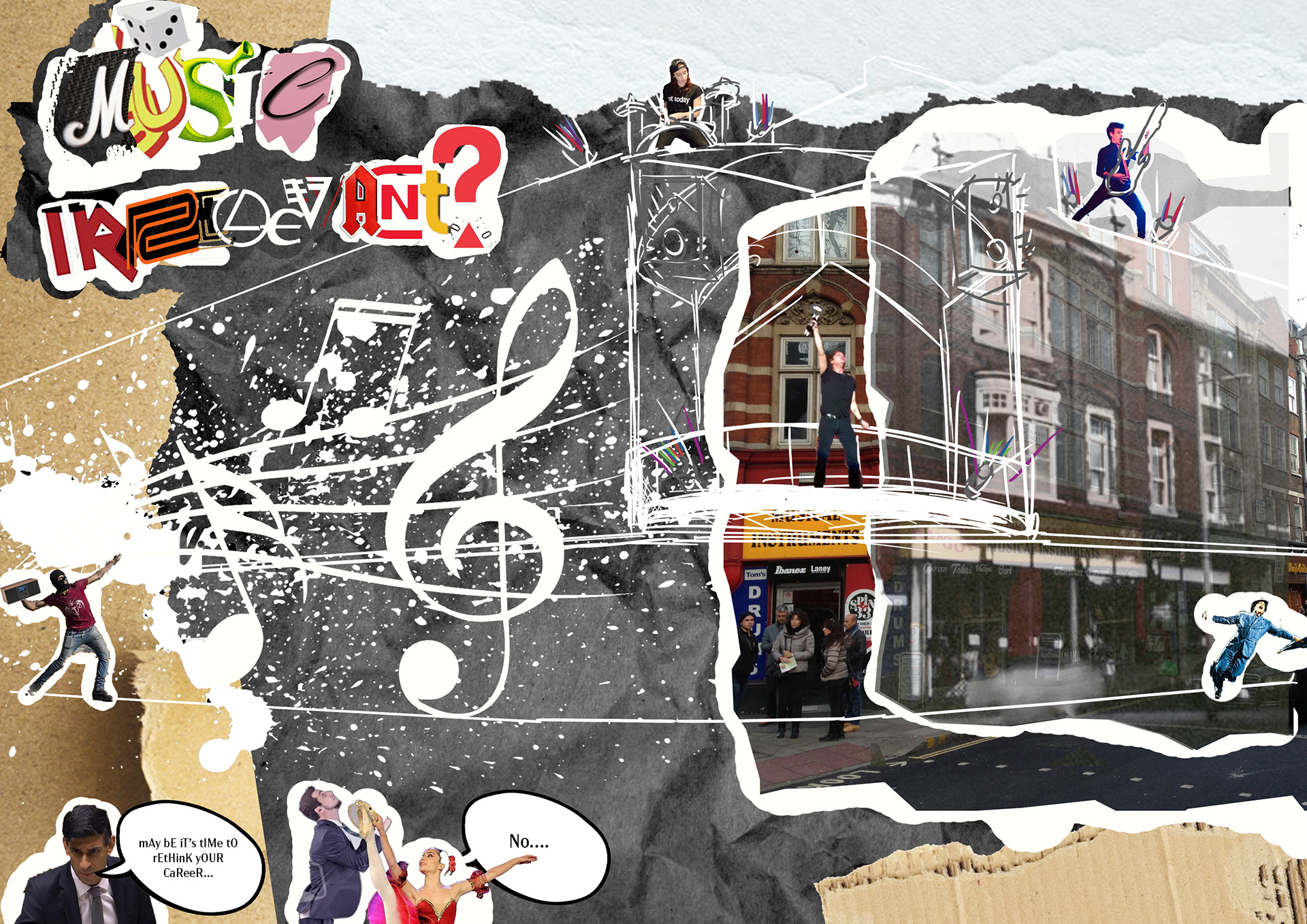 "Music Irrelevant?" A collage response to UK Chancellor Rishi Sunak