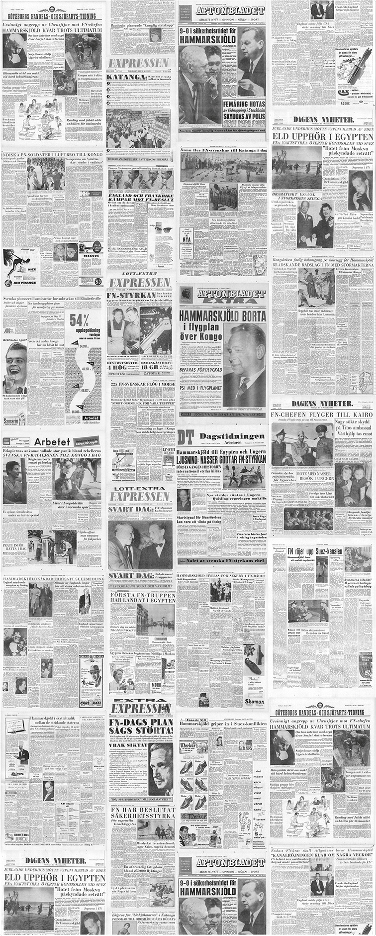 Golv av gamla tidningar