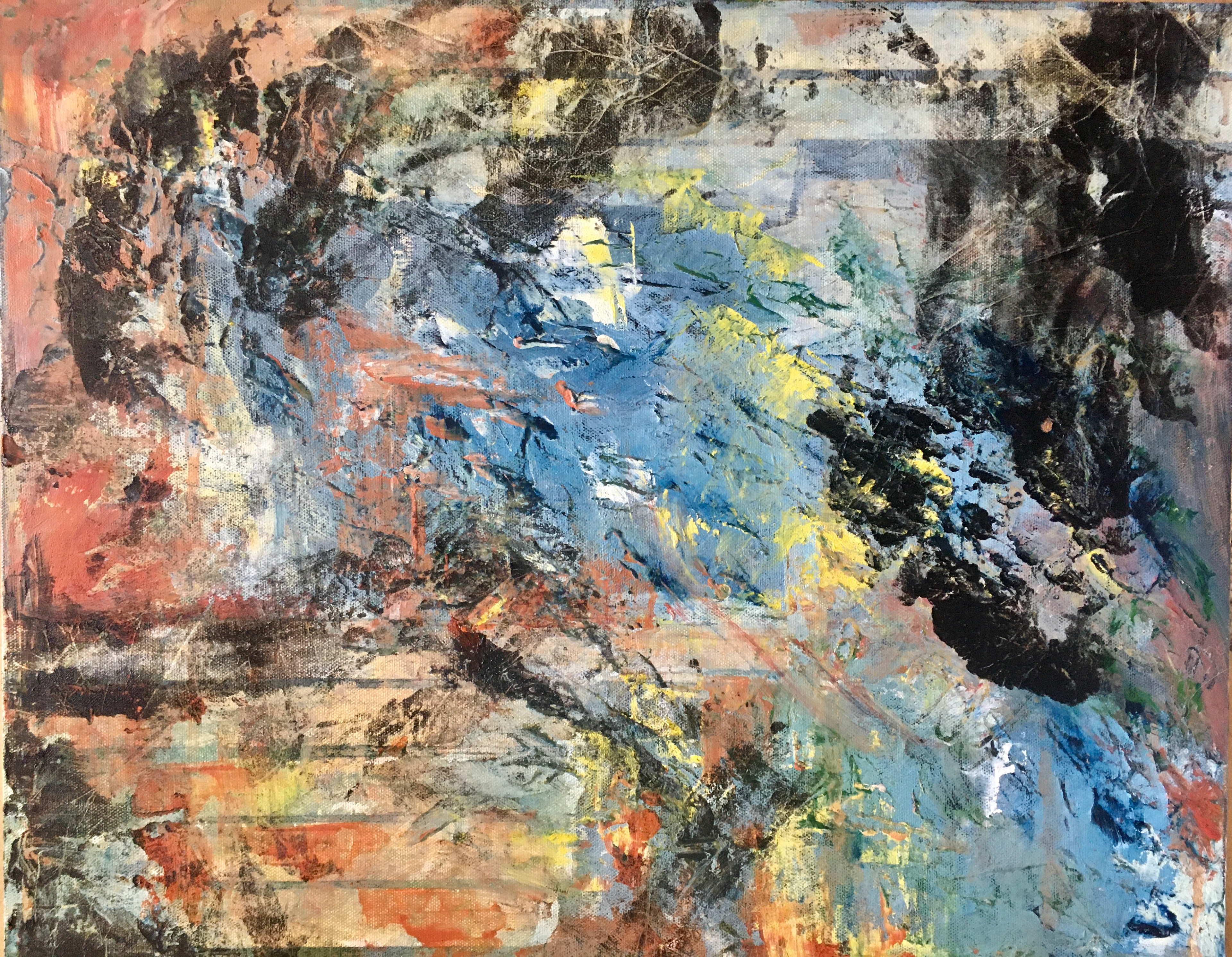 "Deconstruction Leads to Hope" Mixed Media on Canvas Board 16 x 20 in. SOLD