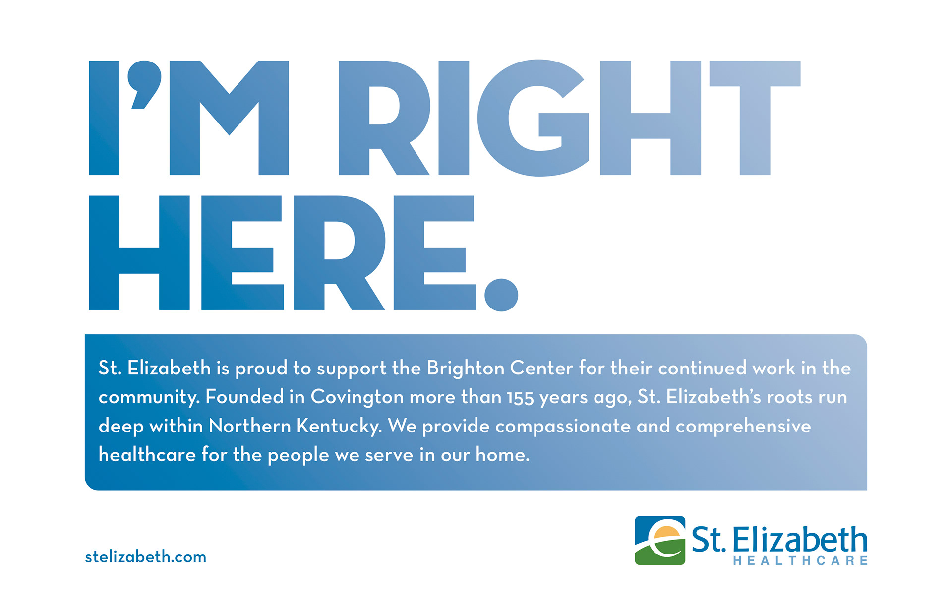 Print ad created for sponsorship of Brighton Center, Cincinnati, OH