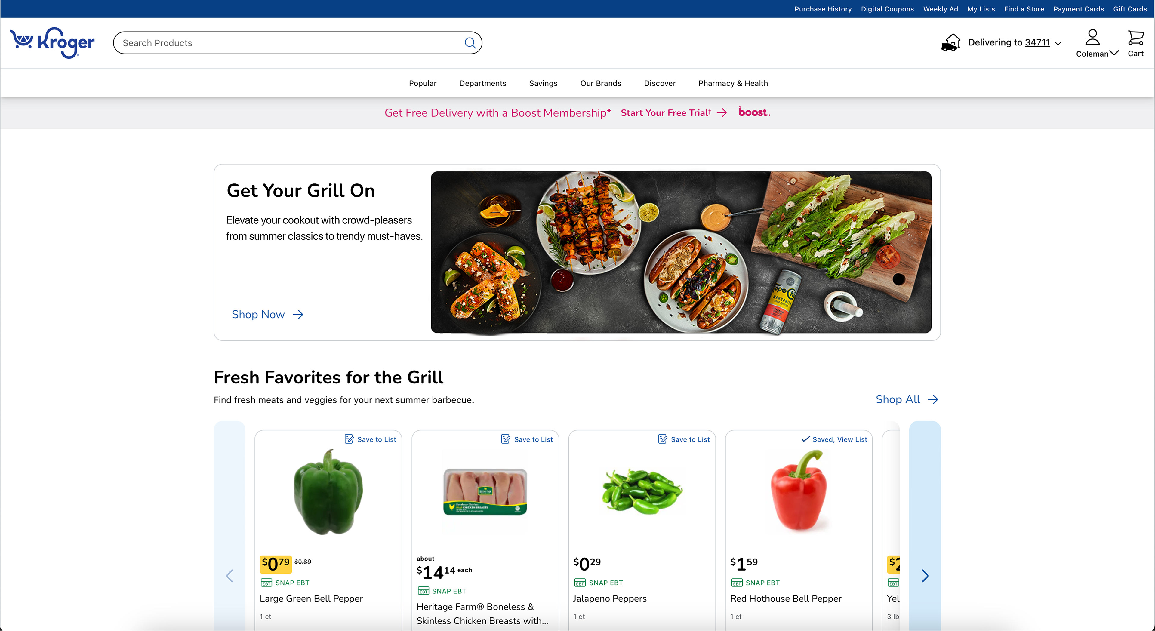 Photography and site design mock-ups for Kroger