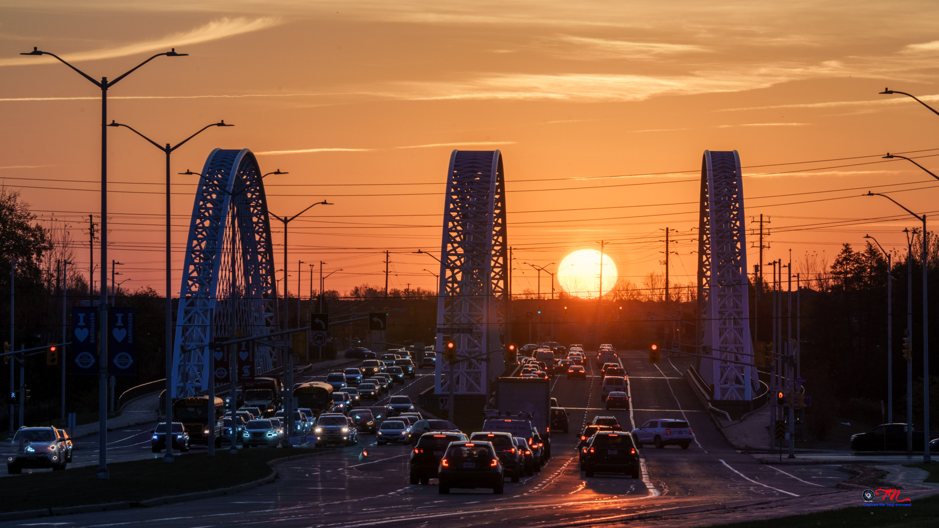 Sunrise on Vimmy Bridge in Barrhaven, ON (Oct 2024)