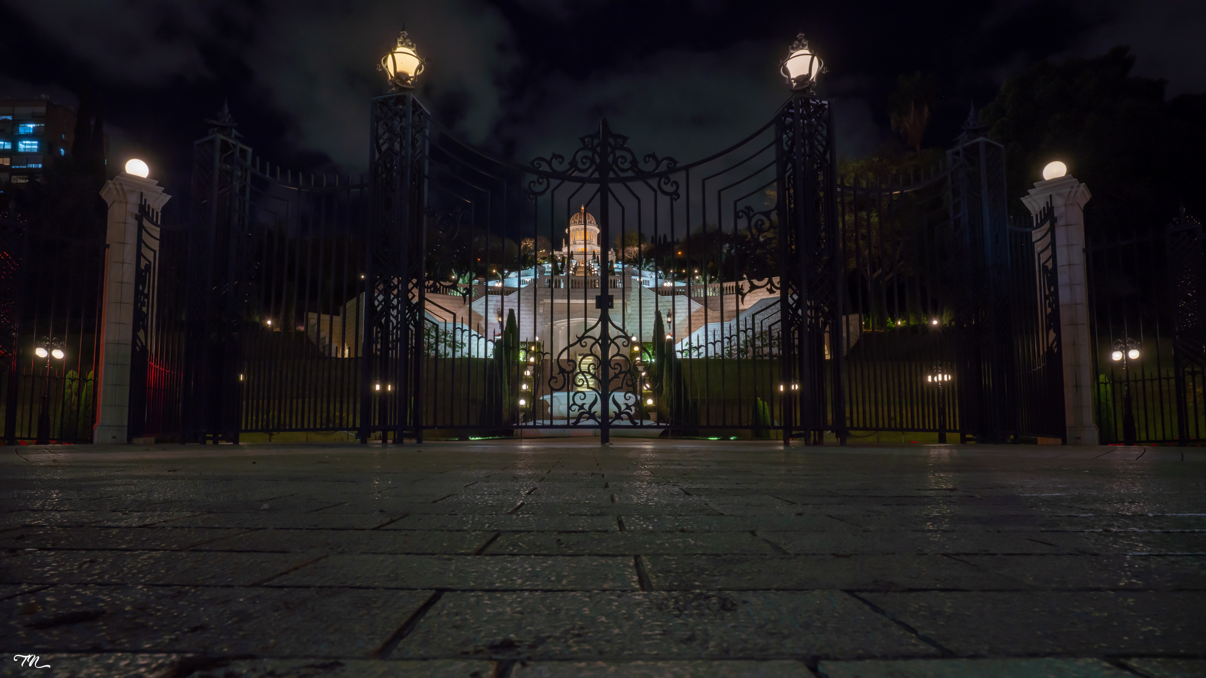 Bahai garden at night, Haifa, Israel (Mar 2023)