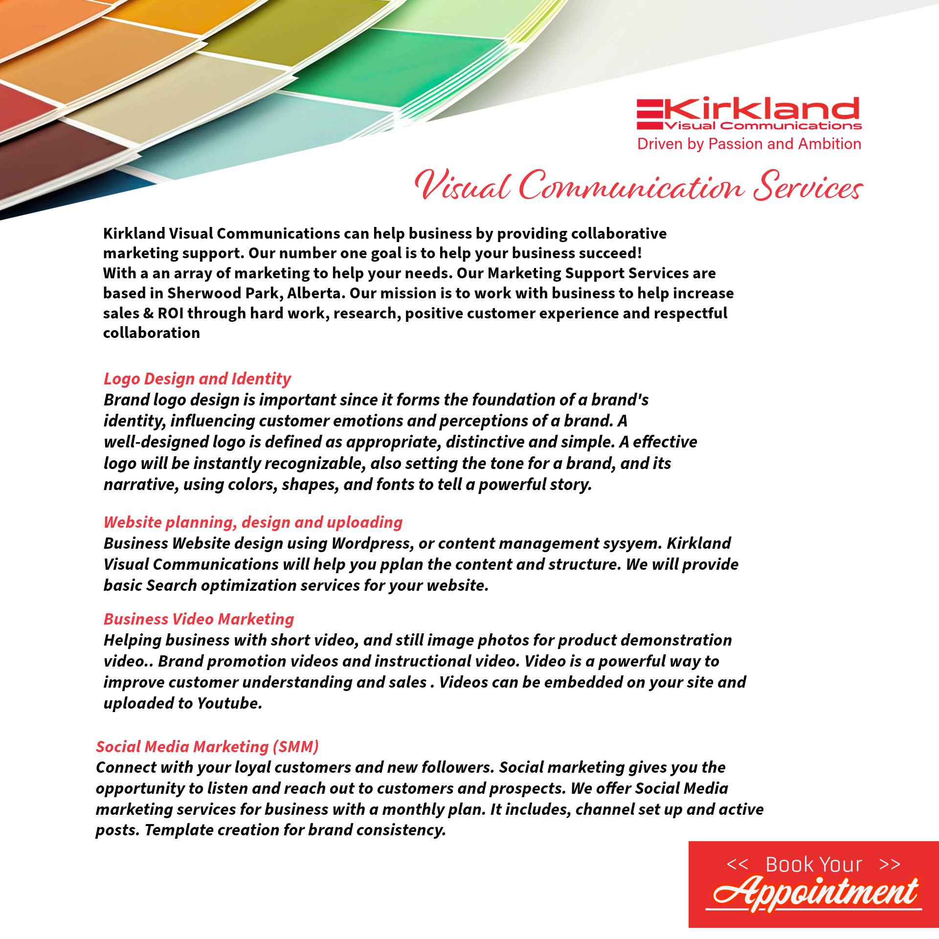 Text with services that can be provided