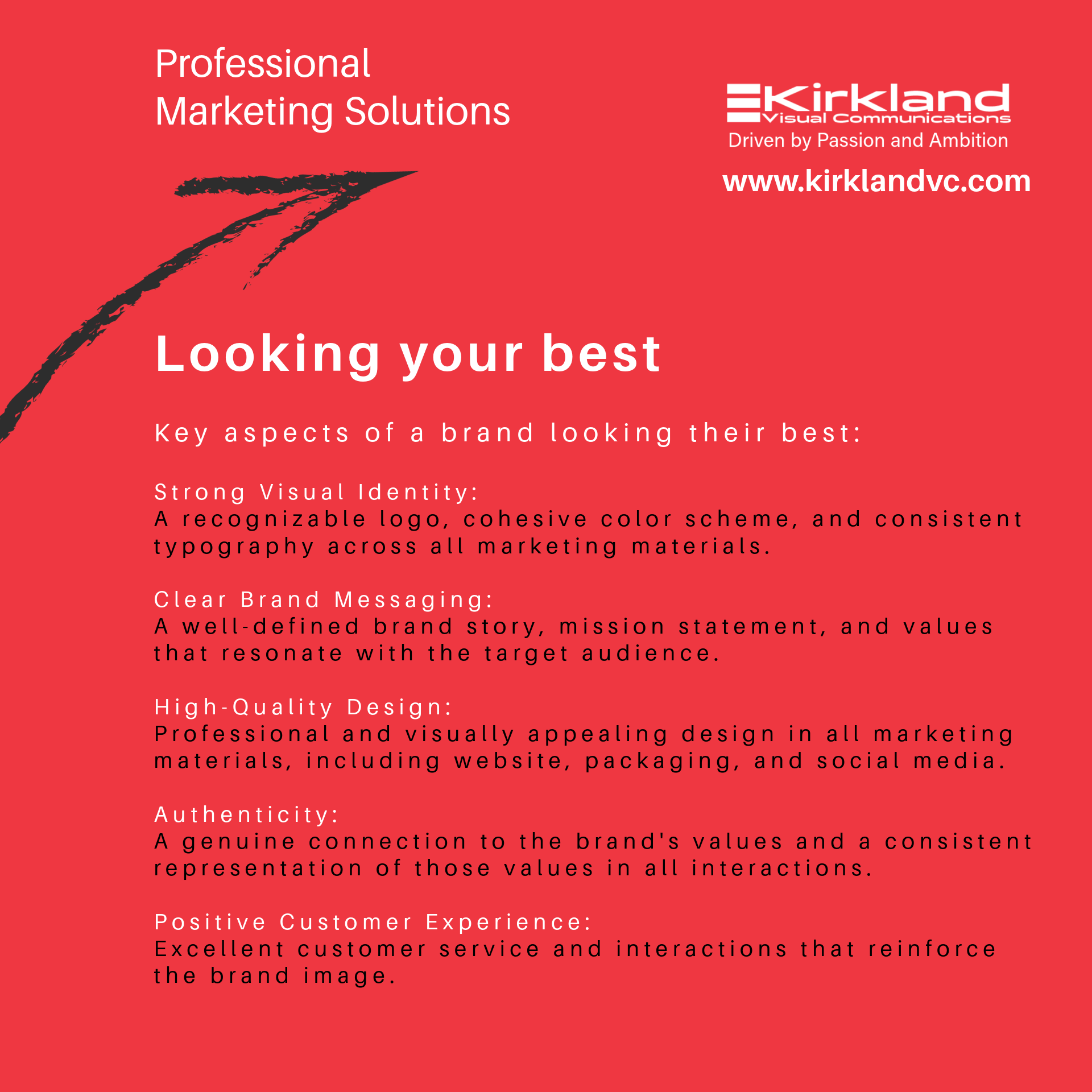 Looking your best. Marketing support