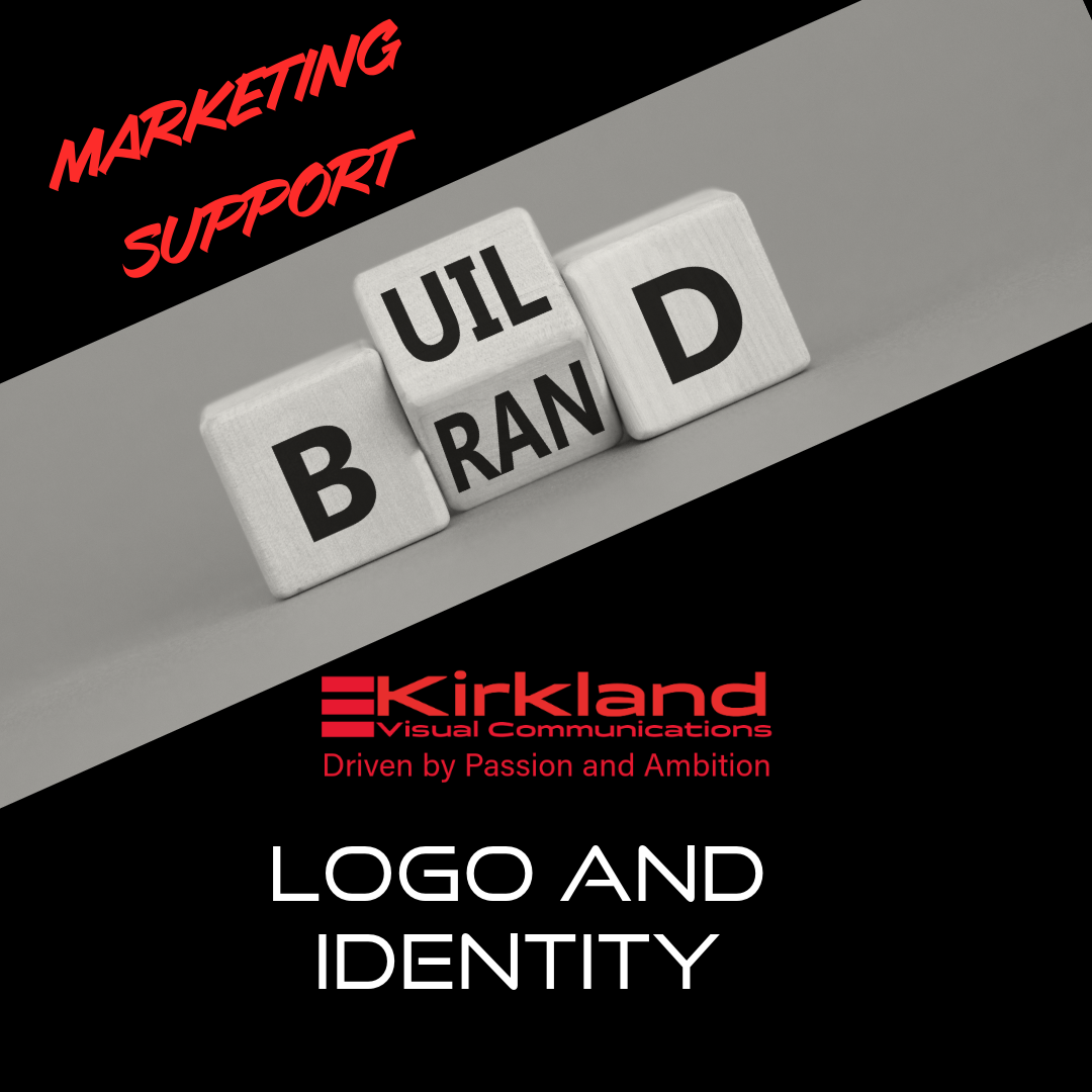 image says build brand, logo and identity