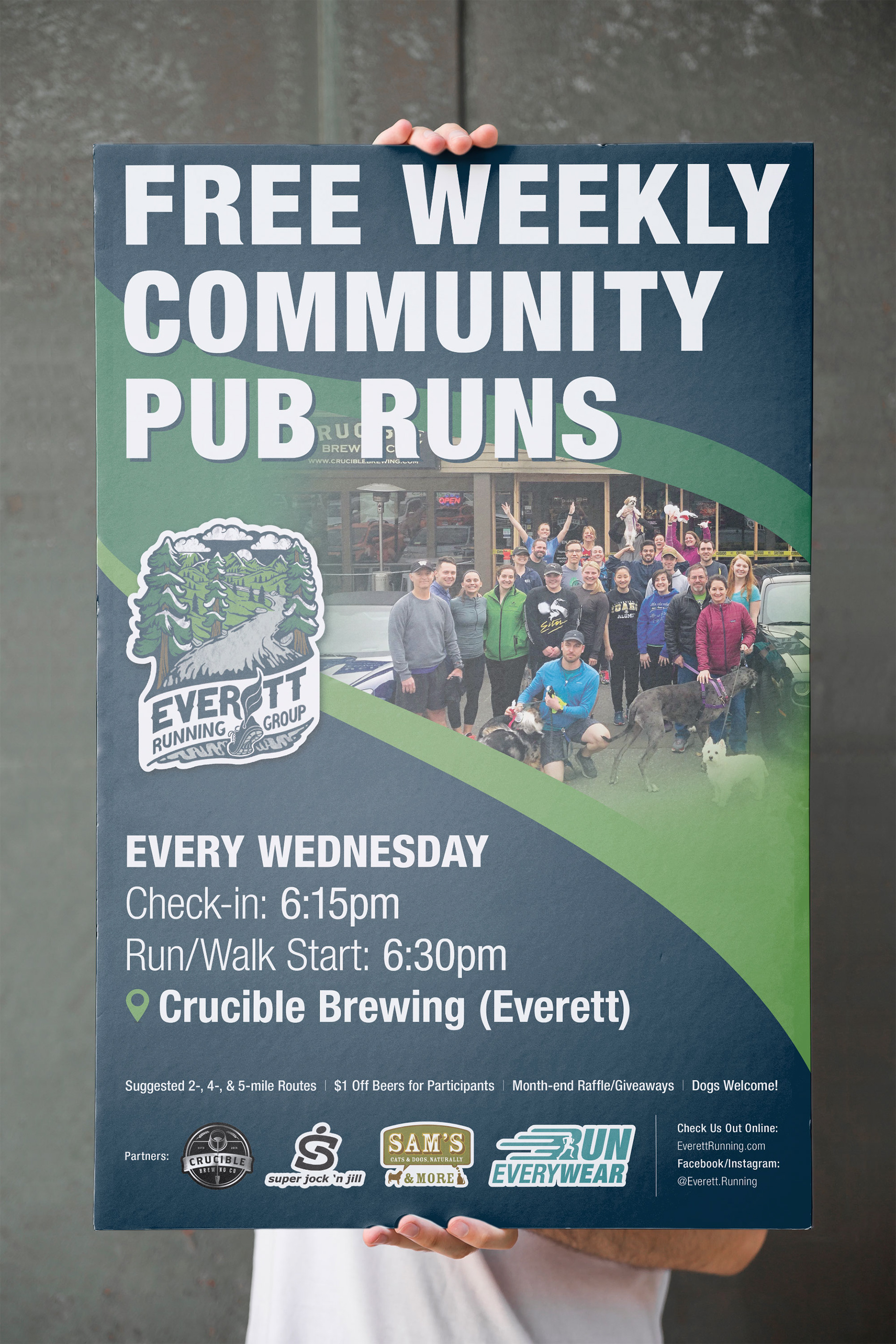 Everett Running Group Poster for Local Community Boards