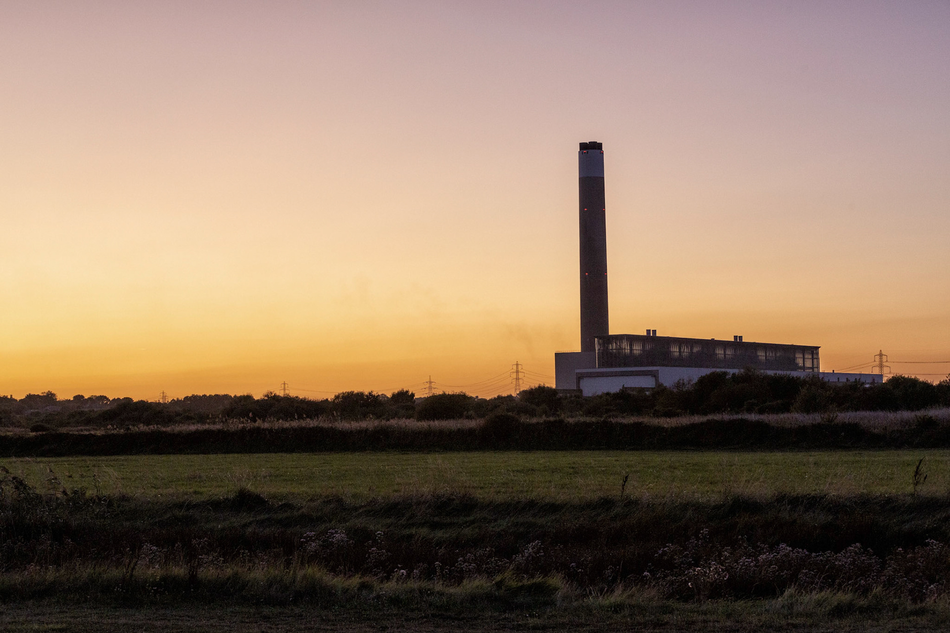 Sunset at Fawley Power Station