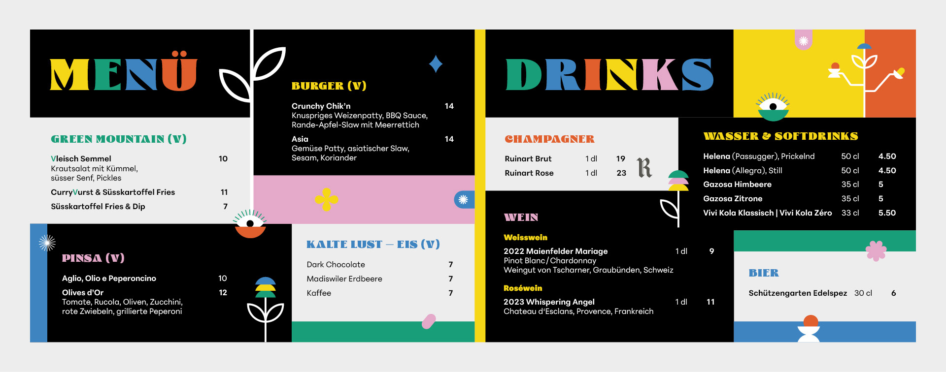 Menükarte im Foodtruckl, A1 DIN Lang