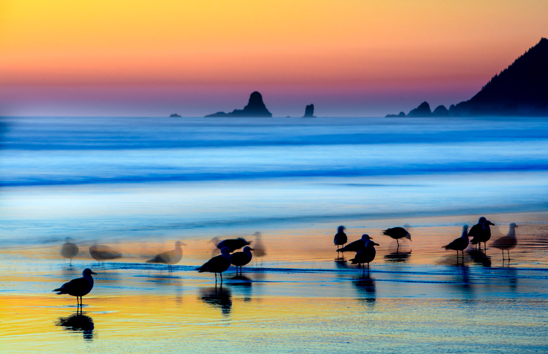 One of my favourite times to photograph is after sunset. It gives you more time to show the passage of time and you can't always be certain of your results. What will happen if you open the shutter to the world for six seconds instead of a fraction? How will the world change? Will the scene in front of you hold sufficiently constant or will the natural chaos of nature tear it apart? The waves disappear but the surf remains; the rock holds constant while life moves on or sometimes holds on for just long enough to leave an impression.