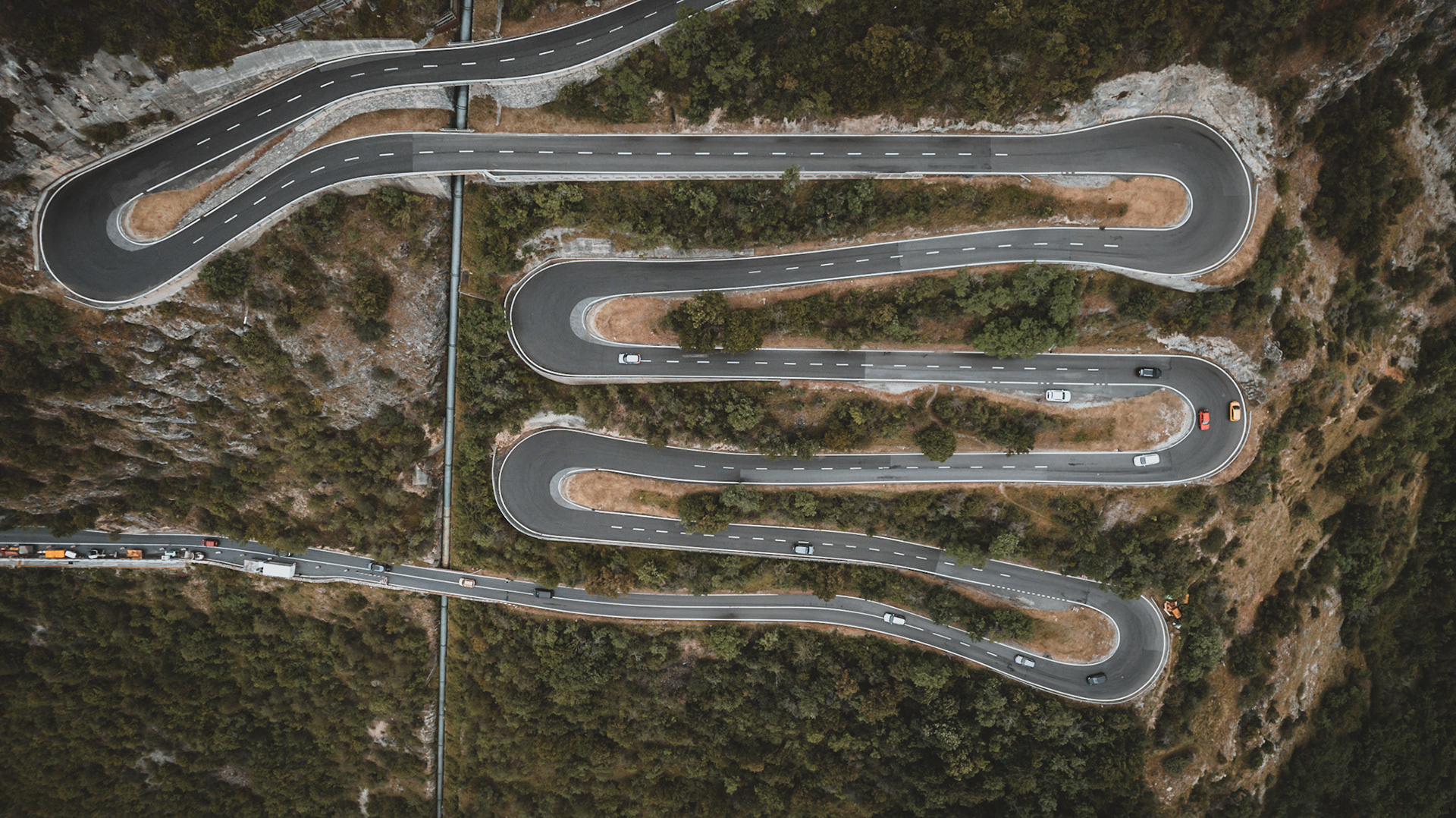 Serpentines on a Swiss Road