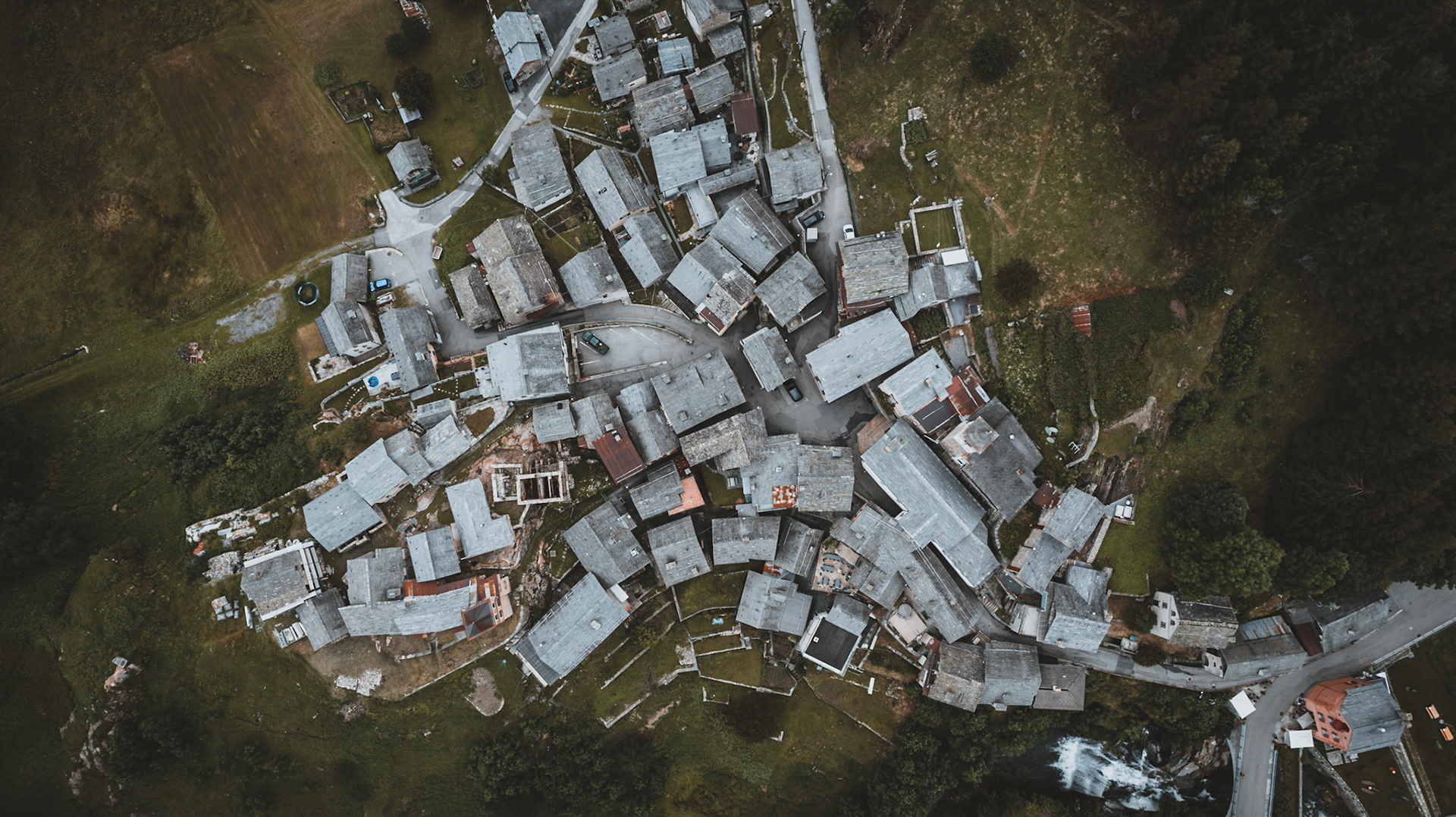 Village of Fusio in the Swiss Alps