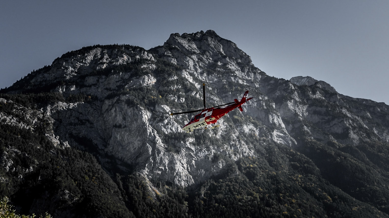 Rega Rescue AgustaWestland Da Vinci on its way to an emergency close to Erstfeld