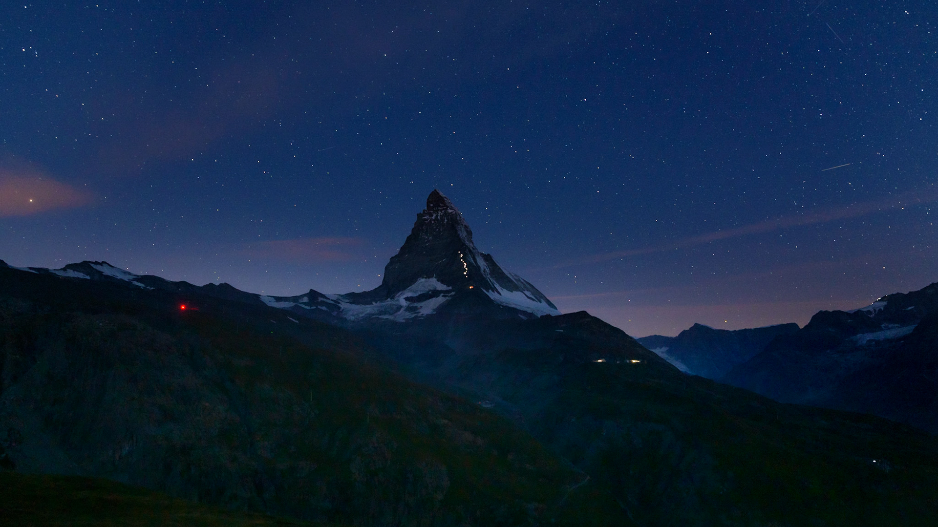 The Matterhorn, 4,478 metres high, making it one of the highest summits in the Alps and Europe.