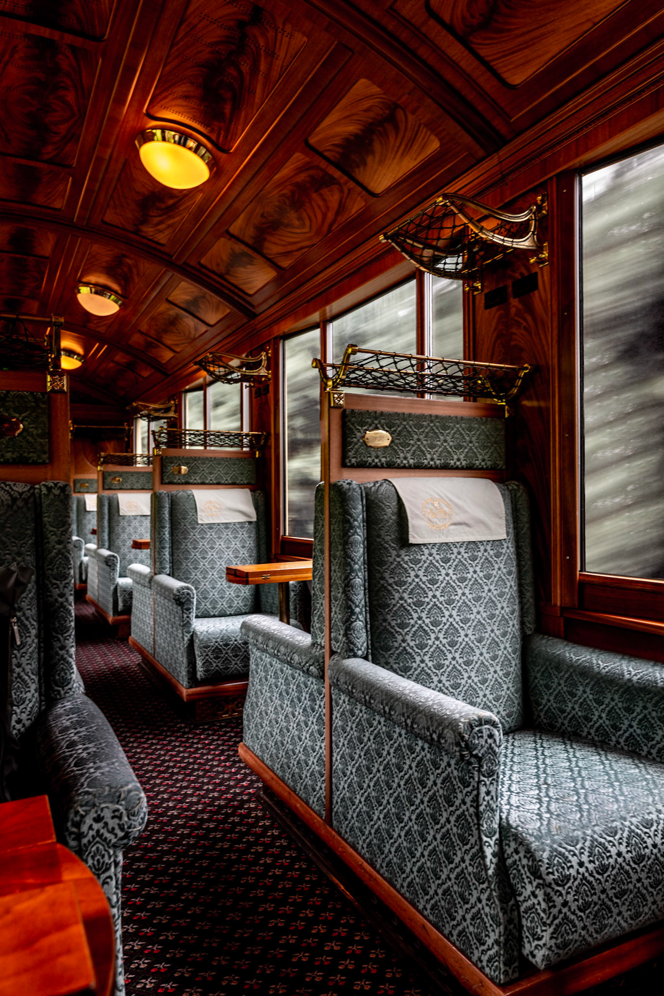 The First Class Coach in the Belle Epoque Goldenpass Train from Montreux to Zweisimmen